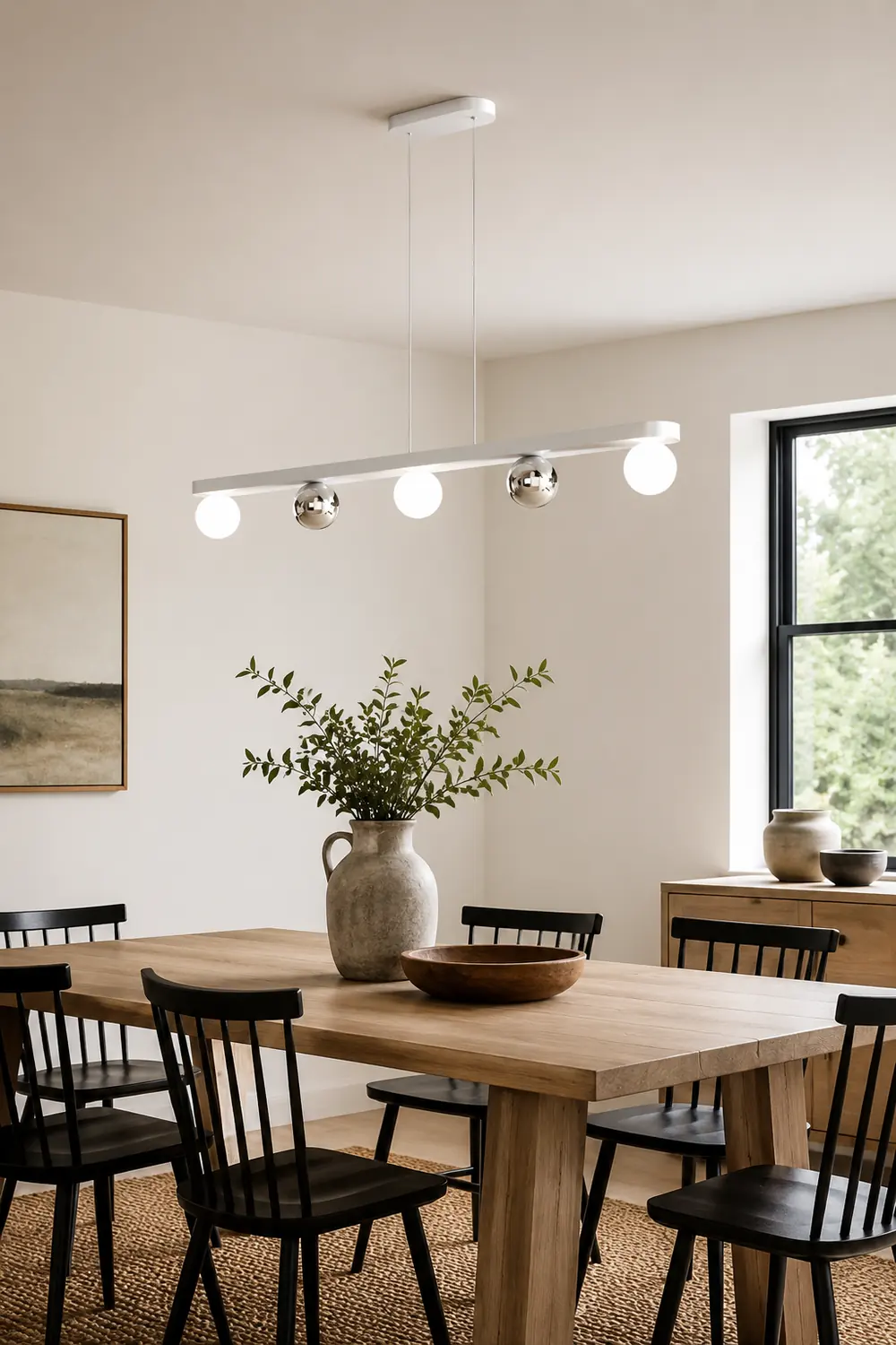 Valentina Pendant Light Multi Globe Modern, Metal/Acrylic, Silver, Dining Room - Lumpaz