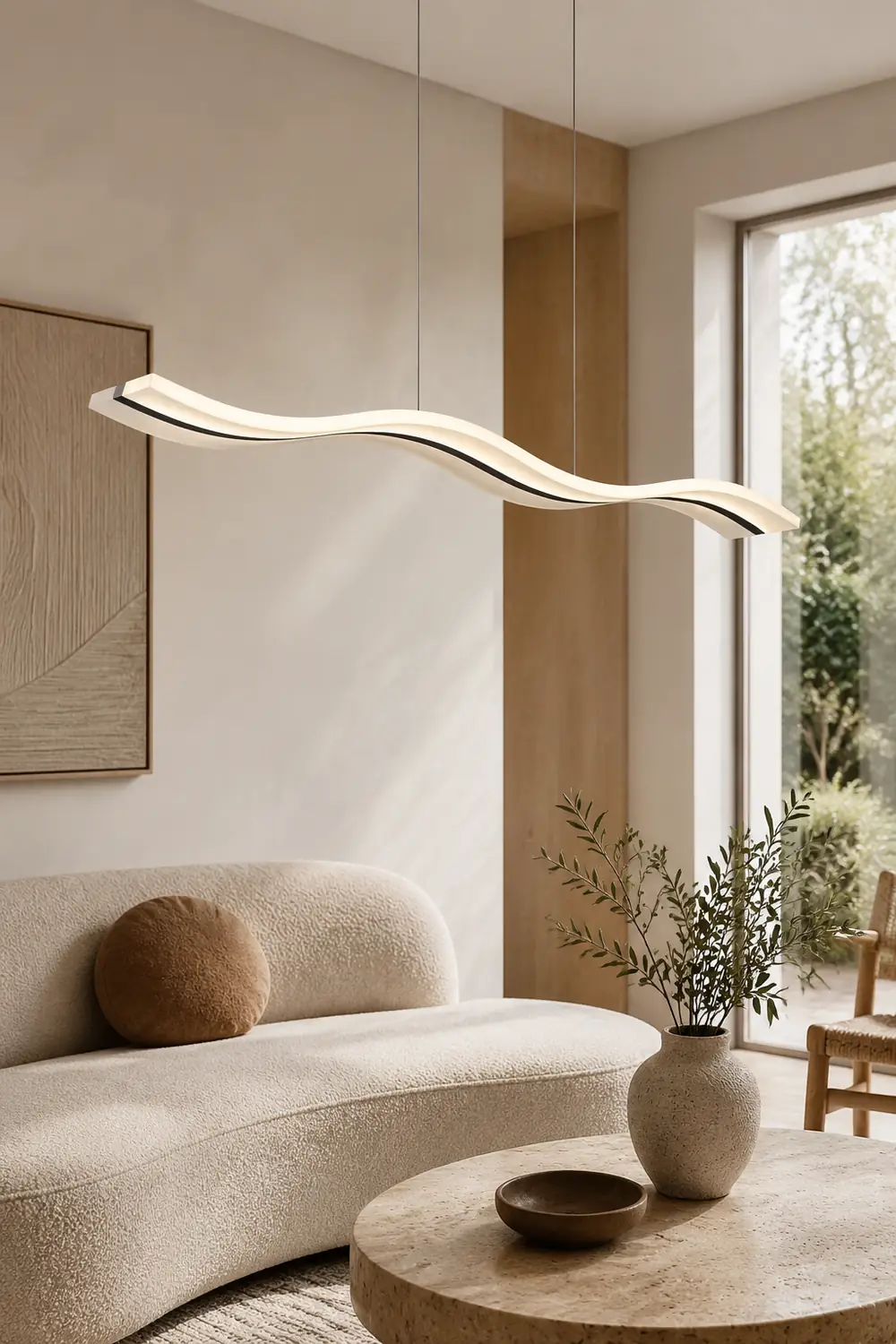 Modern Nordic Acrylic Wave Pendant Light, Black/White - Lumpaz
