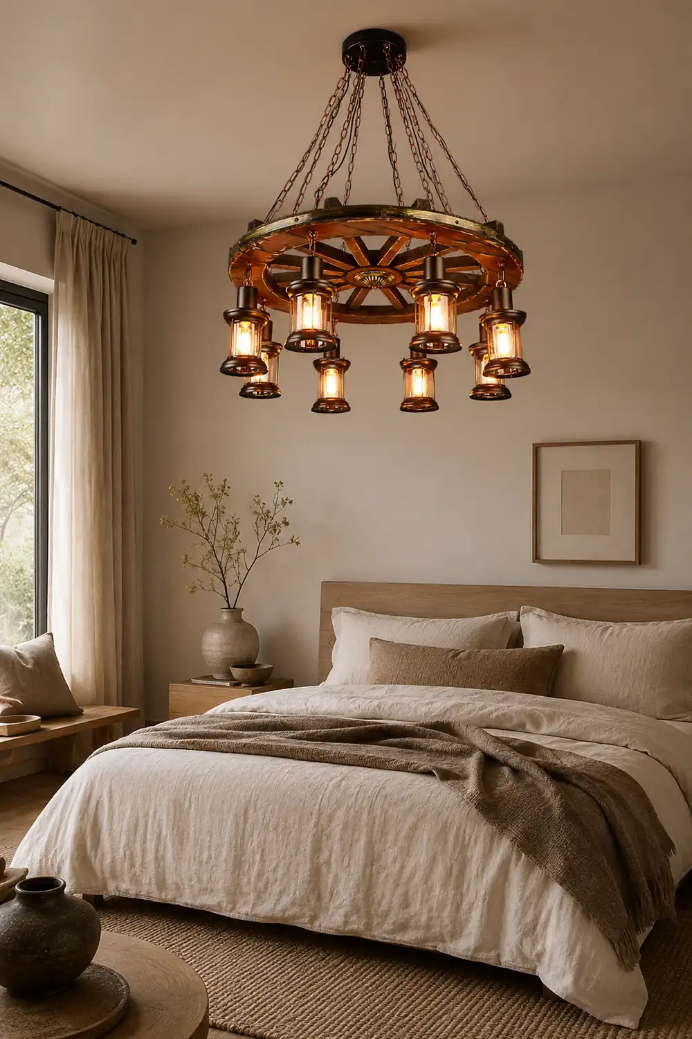 Austin Vintage Rudder Metal/Wood Pendant Light, Walnut - Lumpaz