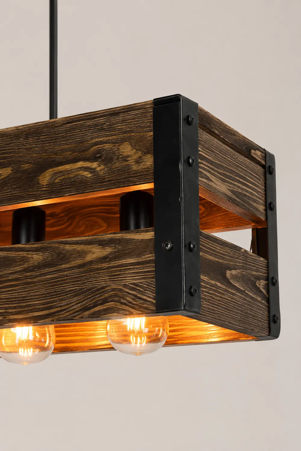 Alessio Retro LED Metal/Wood Pendant Light Living Room/Bedroom - Lumpaz