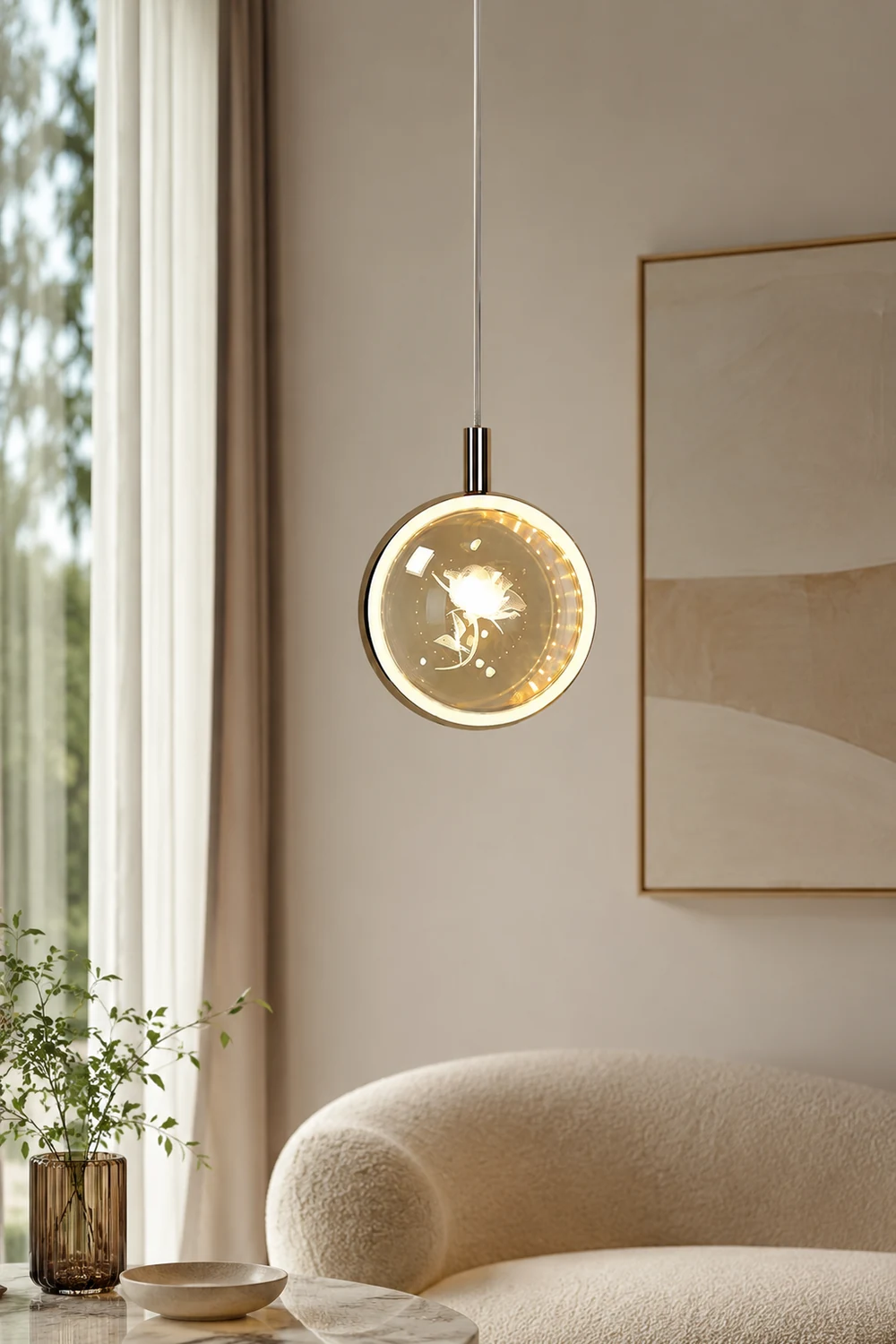Kady Modern LED Pendant Light Crystal/Metal Living Room/Bedroom - Lumpaz
