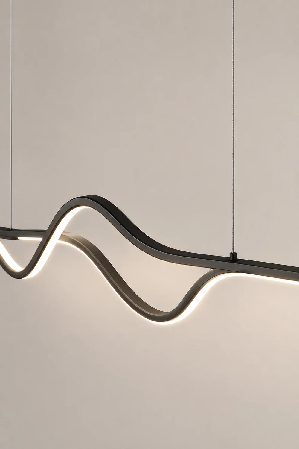 Modern Linear Metal Pendant Light, Black/White/Gray - Lumpaz