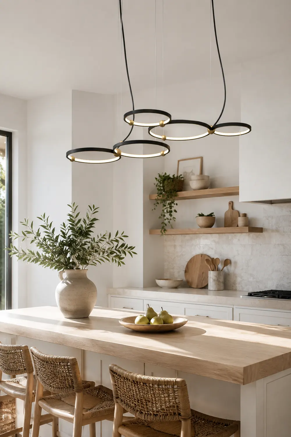 Arisha Minimalist Ring Metal Pendant Light, Black - Lumpaz