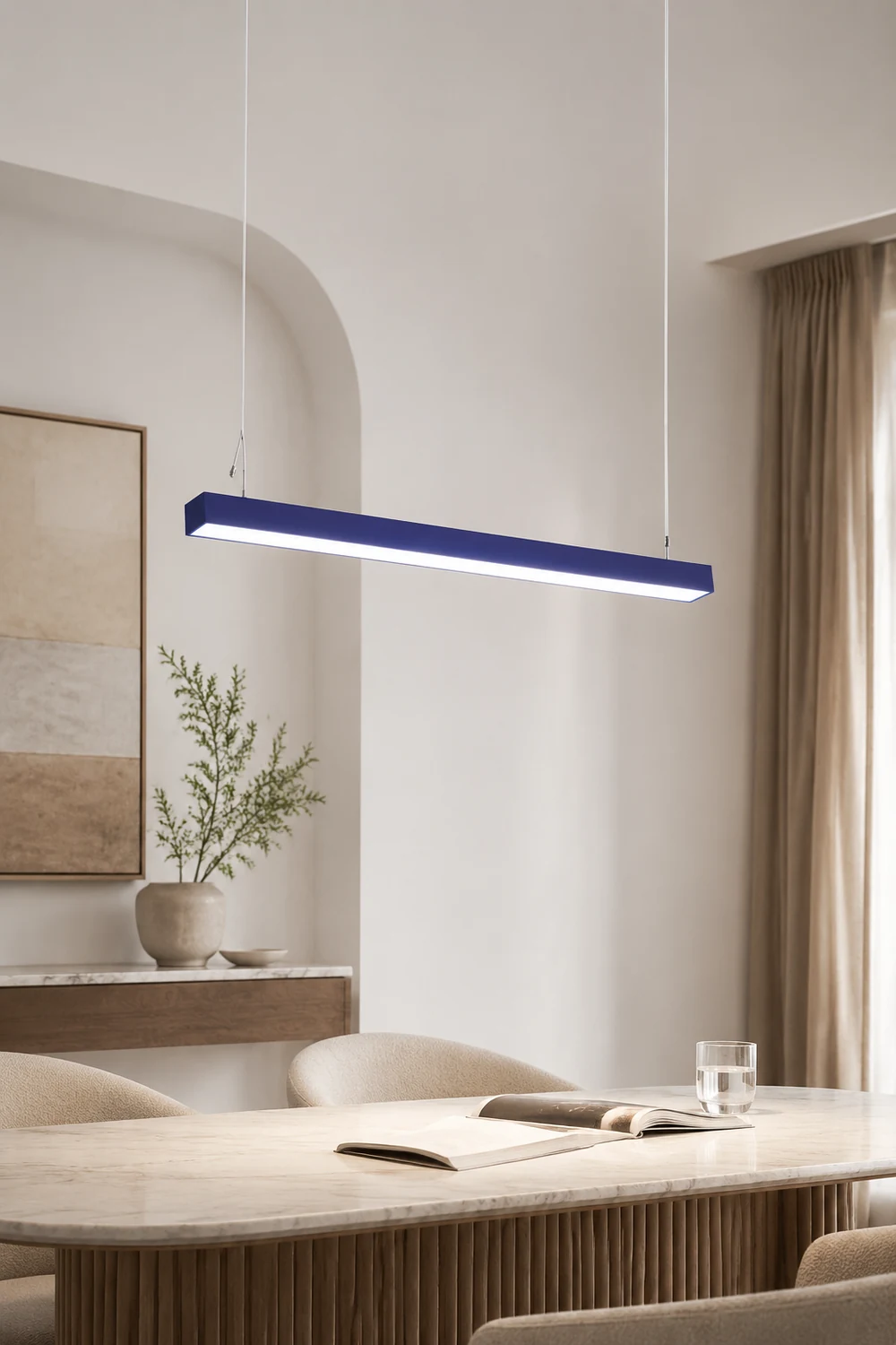 Edge Office Linear Minimalist Rectangular Pendant Light - Lumpaz