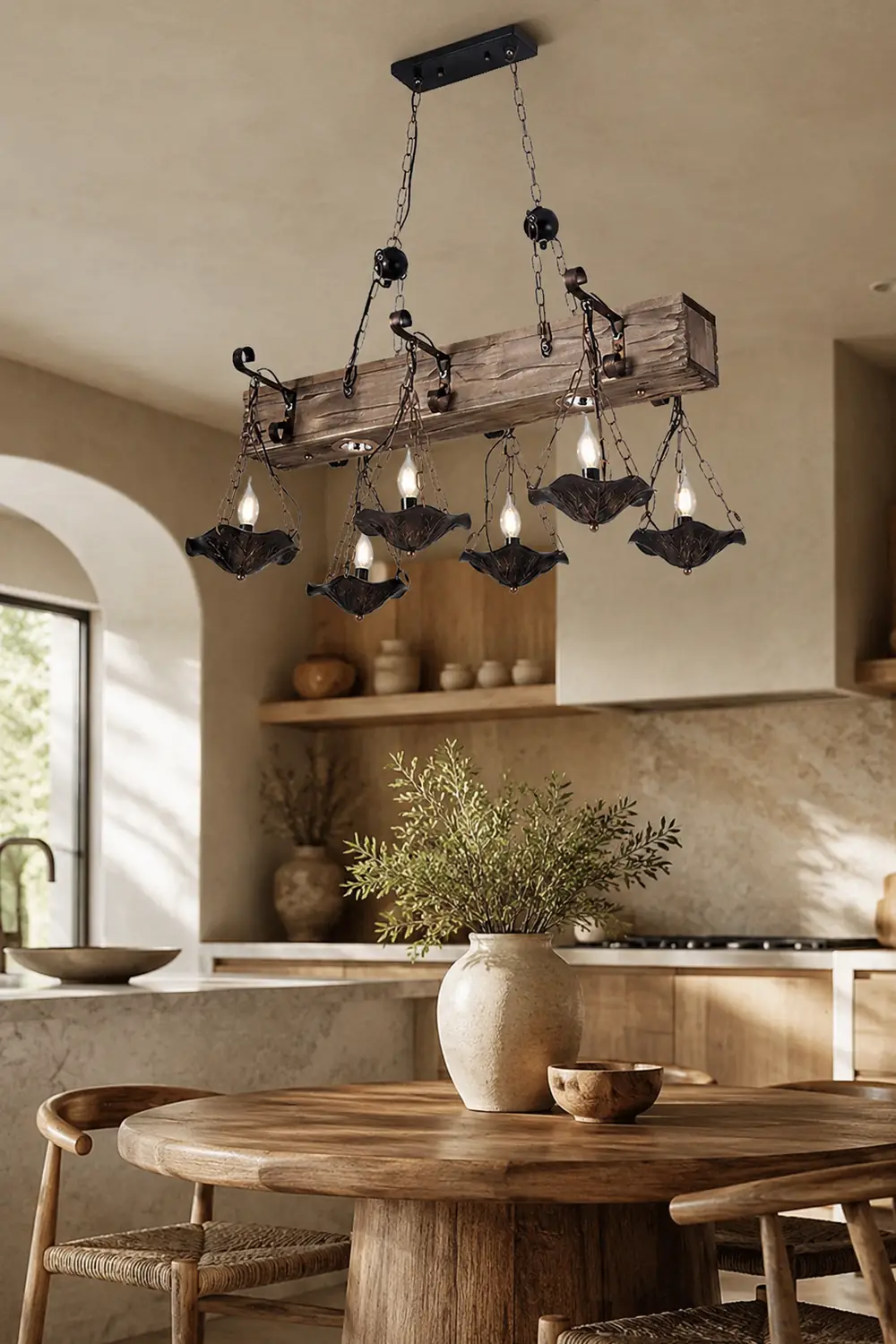 Austin Industrial Metal/Wood Pendant Light, Bronze - Lumpaz