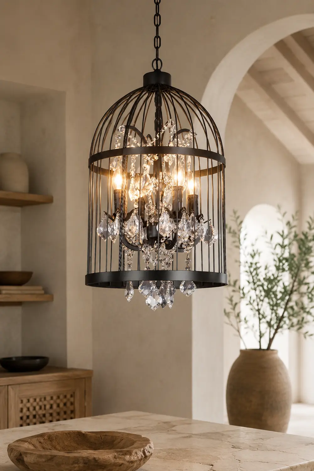 Cooley Designer Industrial Vintage Birdcage Pendant Light - Lumpaz