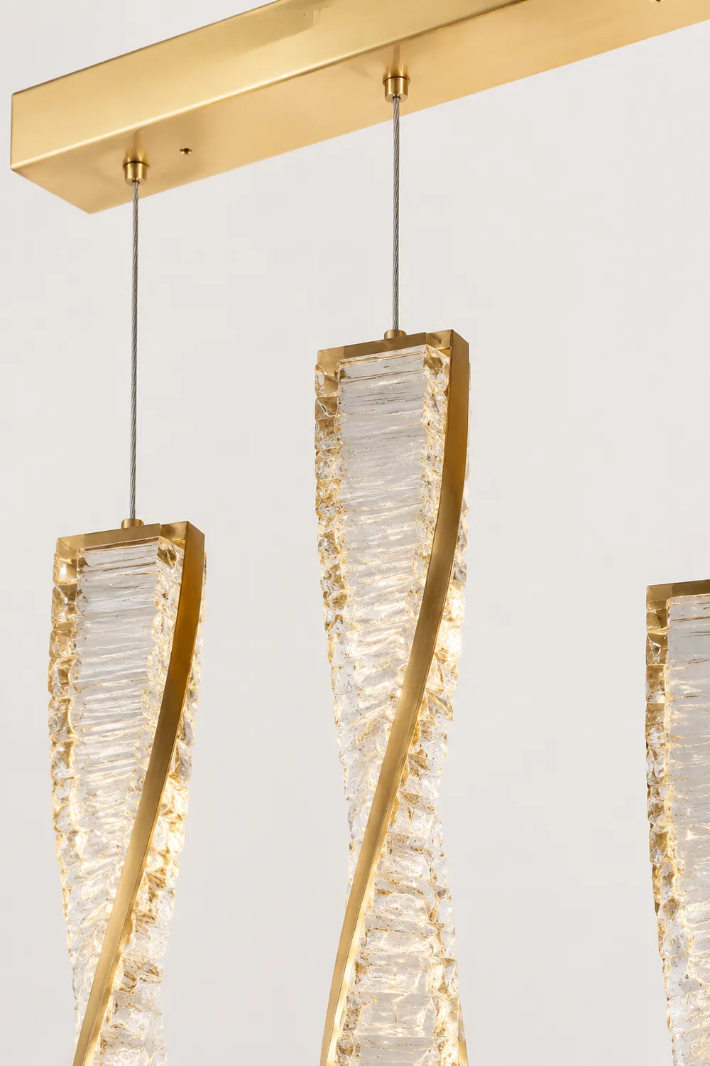 Marilyn Modern Spiral Strip Metal Pendant Light, Black/Gold - Lumpaz