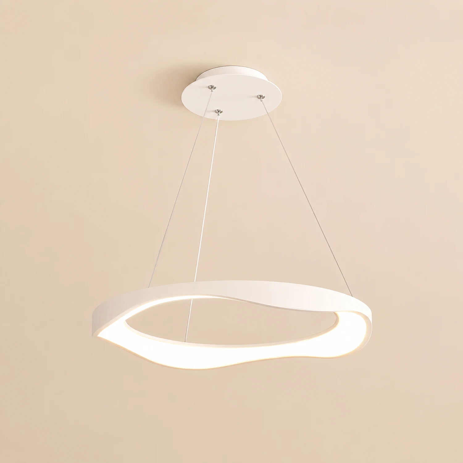 Arisha Pendant Light Rond Modern, Light Color Switchable, Black/White, Dining Room - Lumpaz