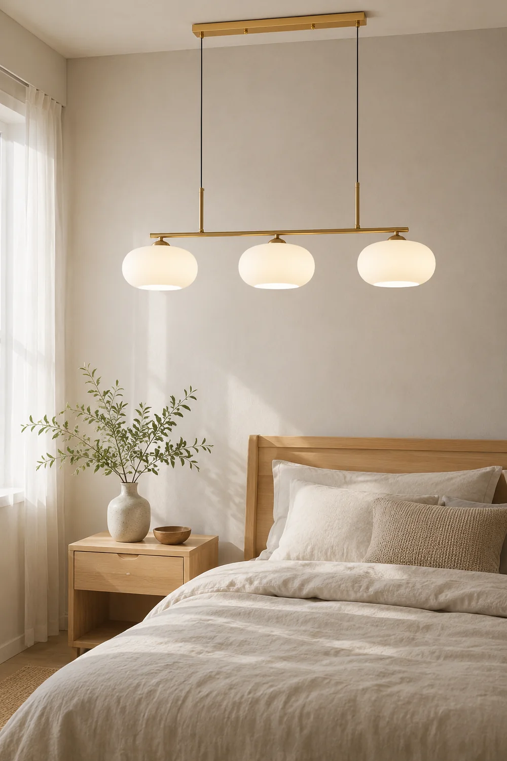 Hailie Cream Cluster Pendant Light, 3 Heads - Lumpaz
