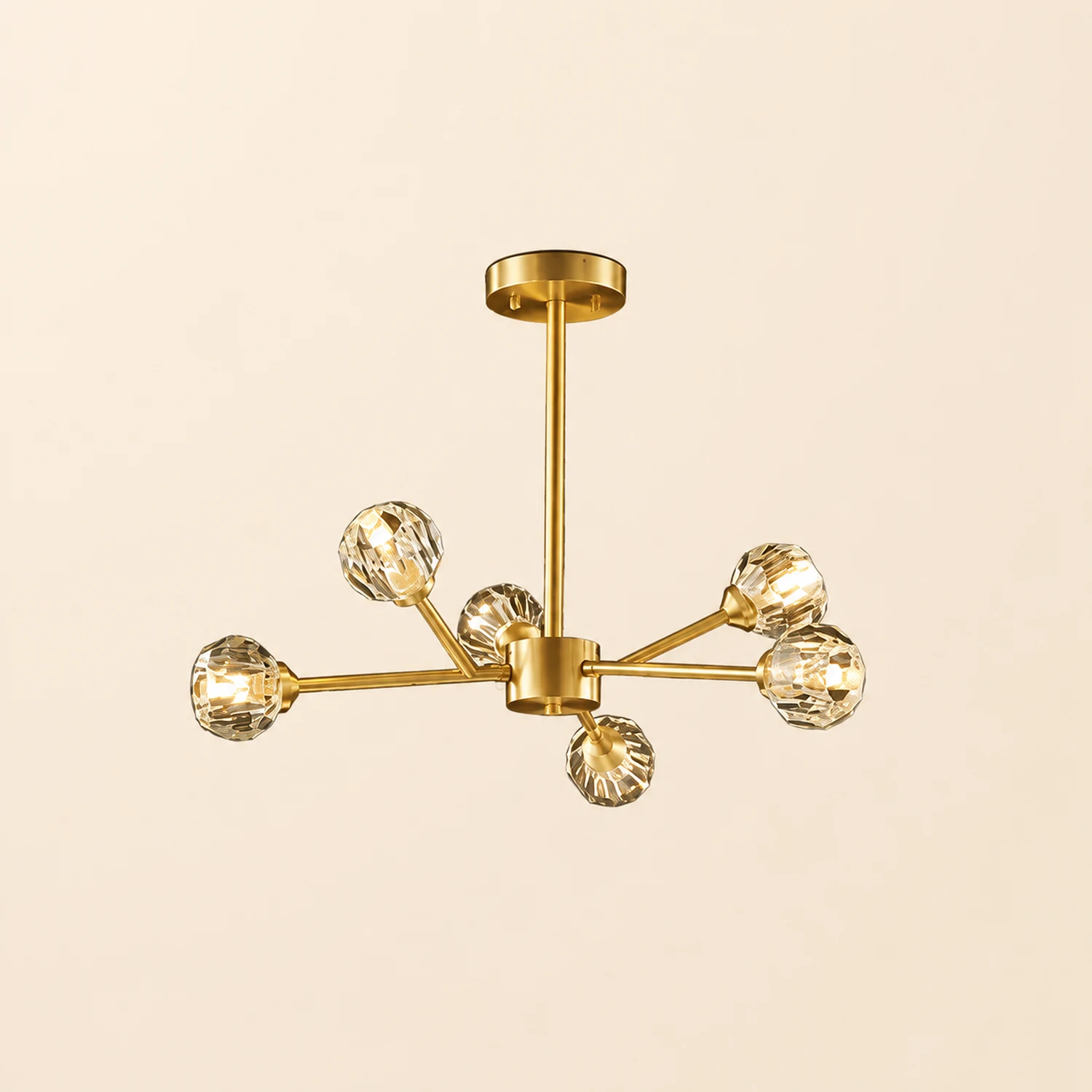 Valentina Modern Blown Metal Pendant Light, Gold - Lumpaz