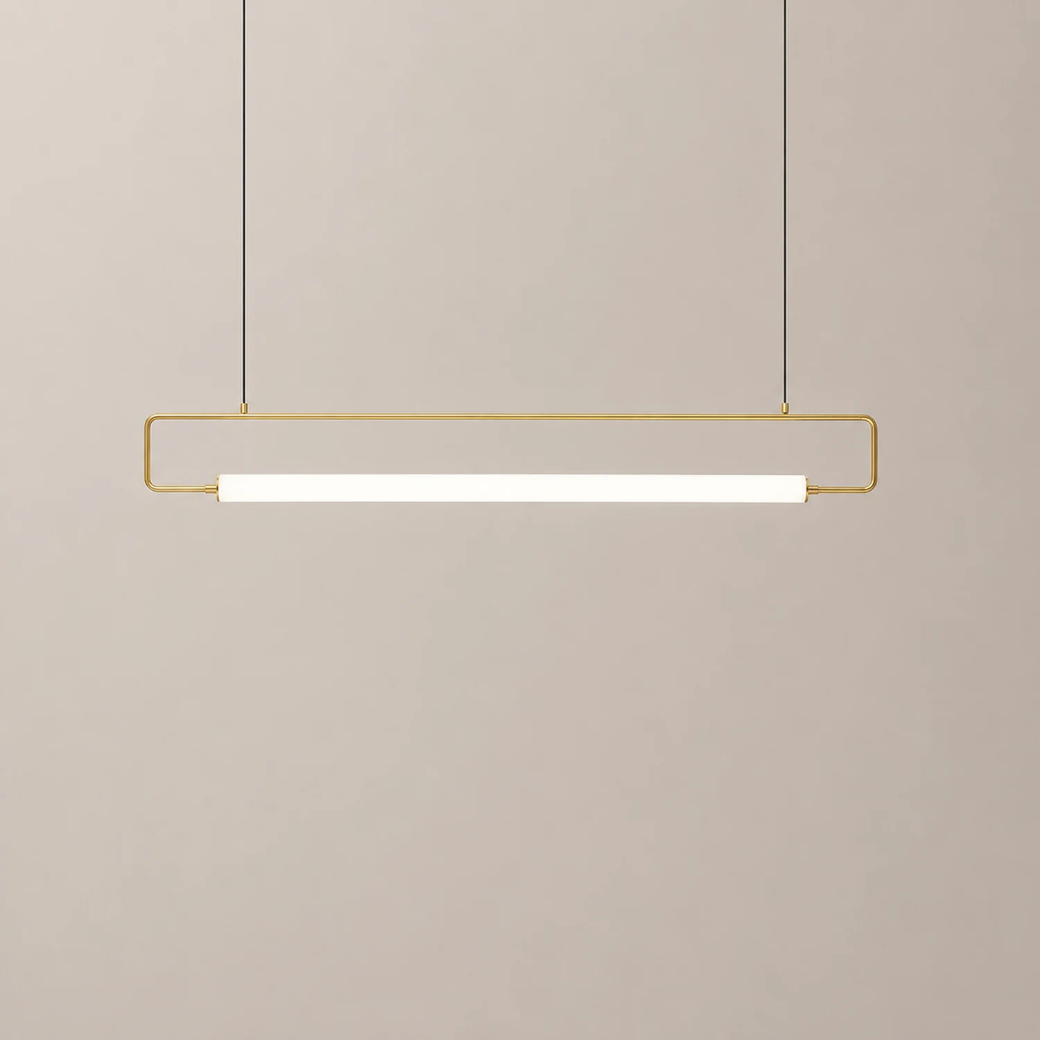 Edge Modern Minimalist rectangular Metal/Acrylic Pendant Light, Gold/Black - Lumpaz