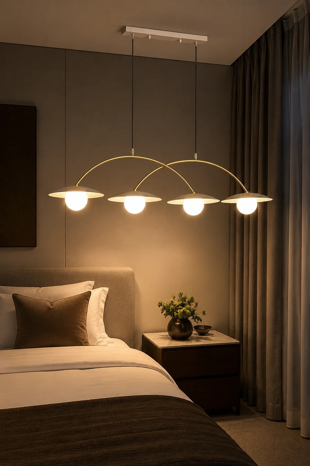 Carins Metal Cluster Pendant Light, 31.5"/46.8" - Lumpaz