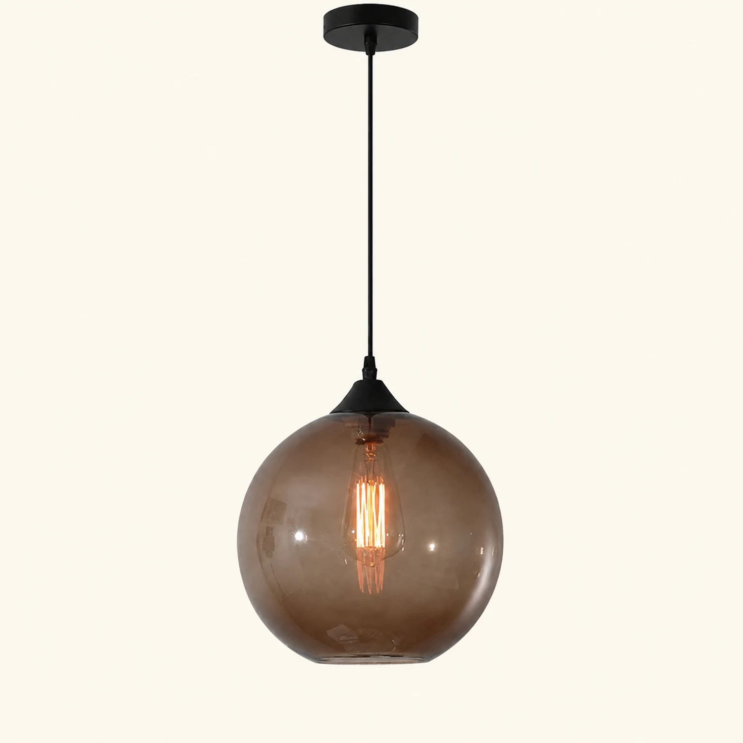 Hailie Modern Glass Globe Colorful Pendant Light - Lumpaz