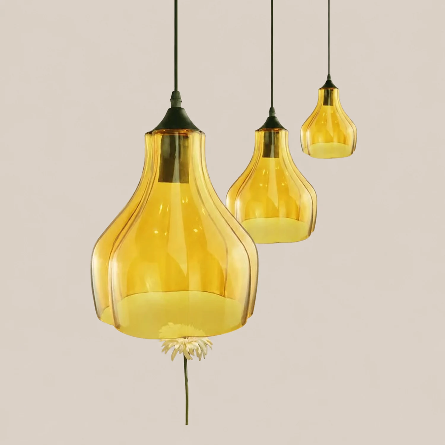 Morandi Contemporary Pendant Light, Clear/Yellow/Green - Lumpaz