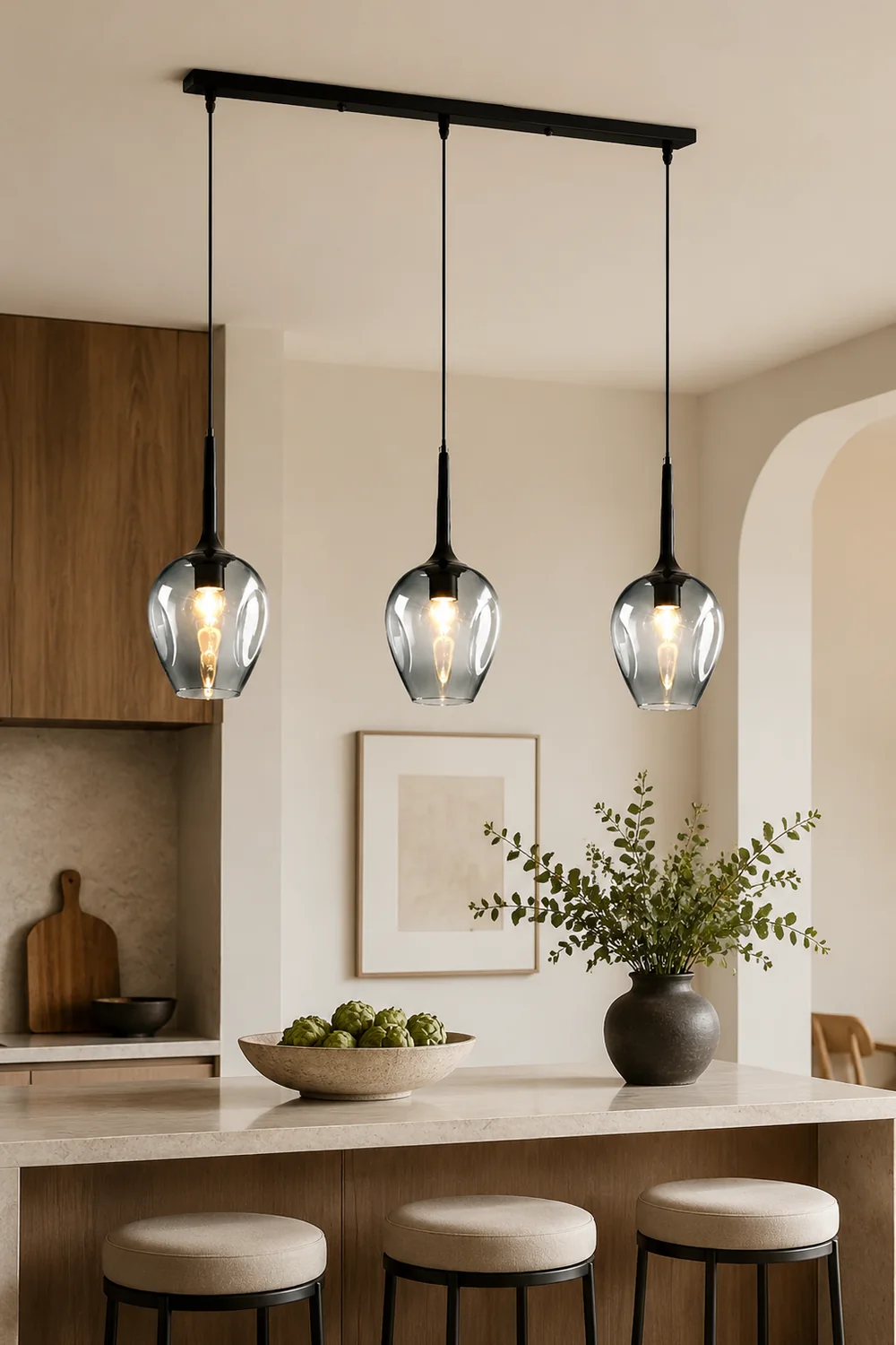 Hailie Modern Globo Glass Pendant Lignt, Clear/Amber/Blue/Gray/Smoke/Gray - Lumpaz