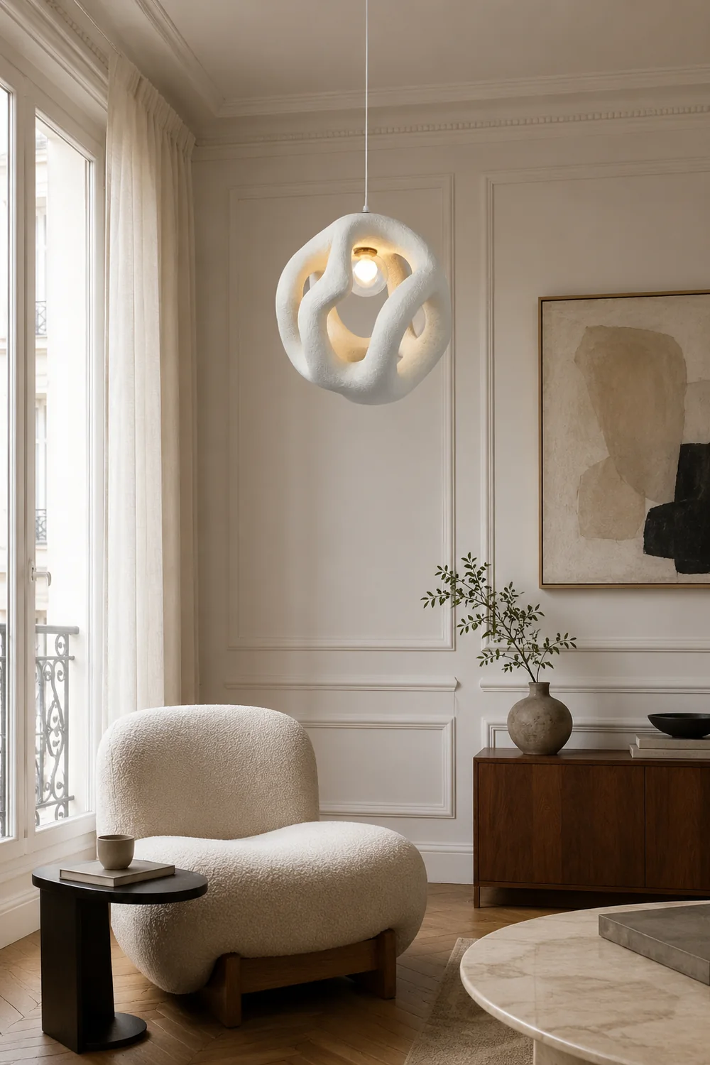 Byers Modern Metal/Resin White/Black Pendant Light - Lumpaz