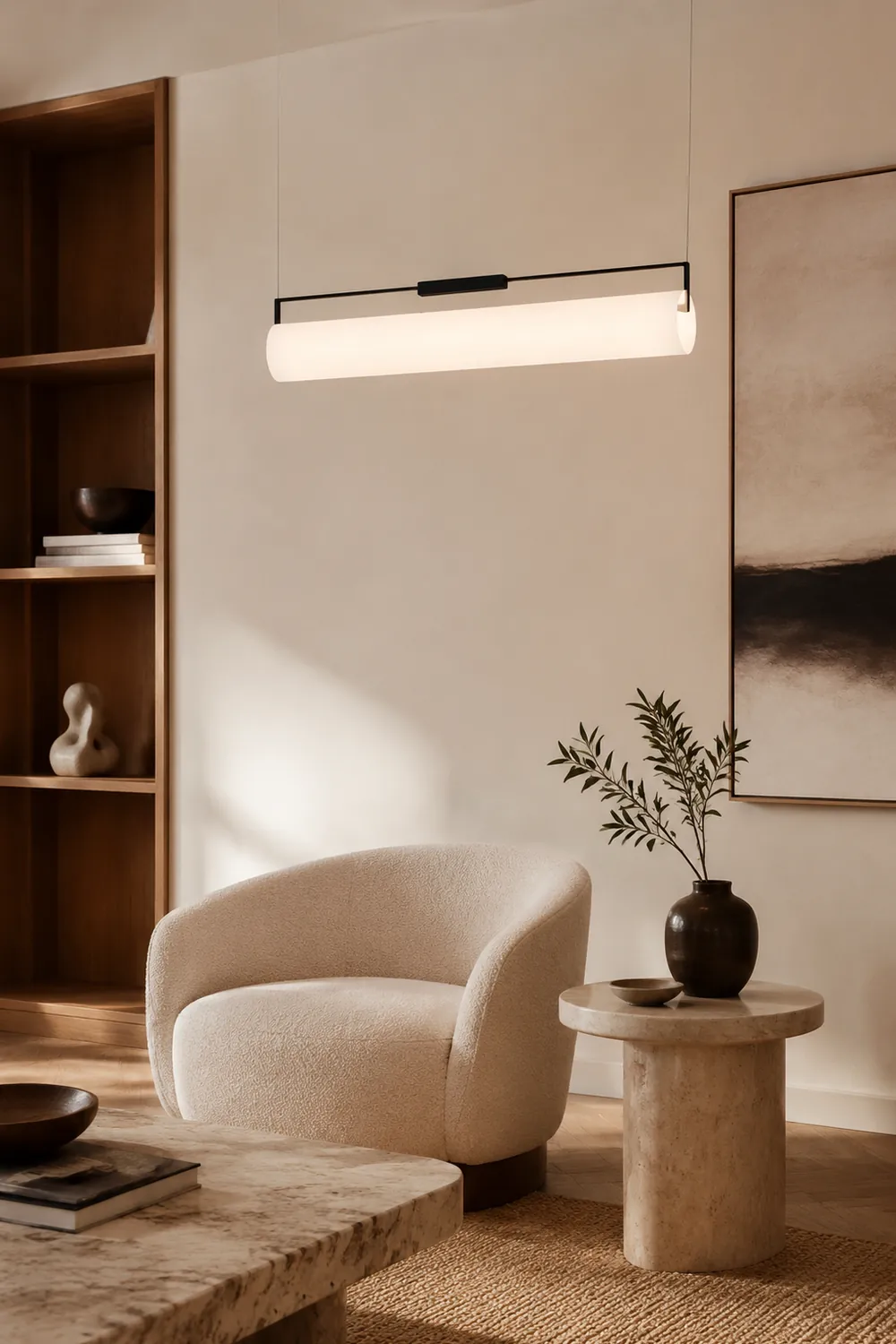 Edge Desinger Cylindrical Shape Linear Pendant Light, 36.6"/48" - Lumpaz