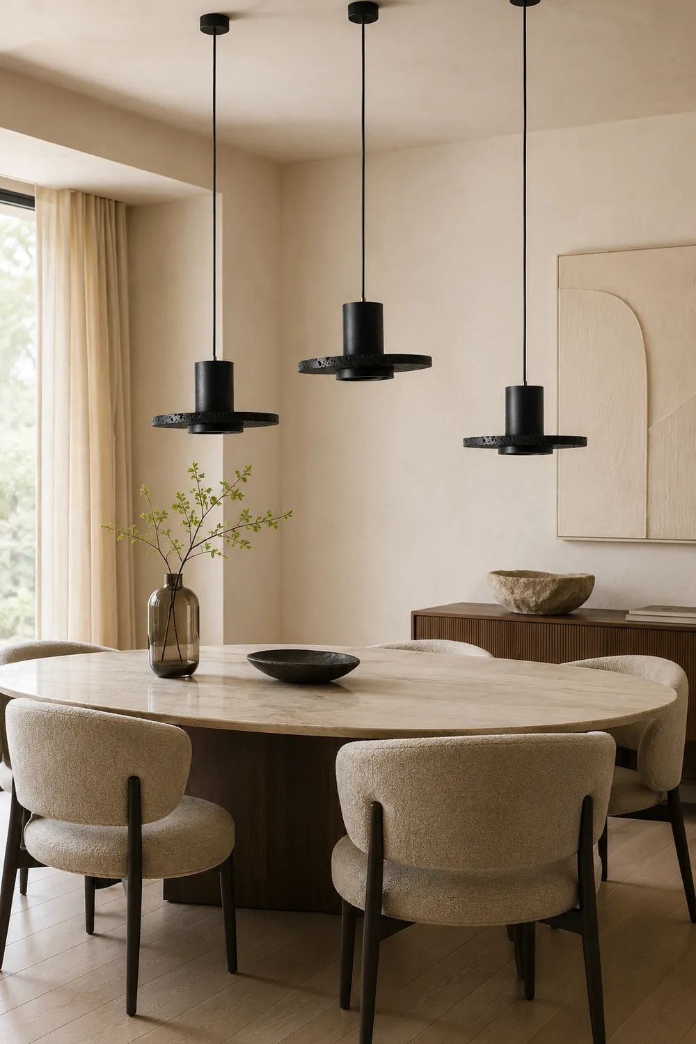 Zaid Black Designer Post-Modern Pendant Light - Lumpaz