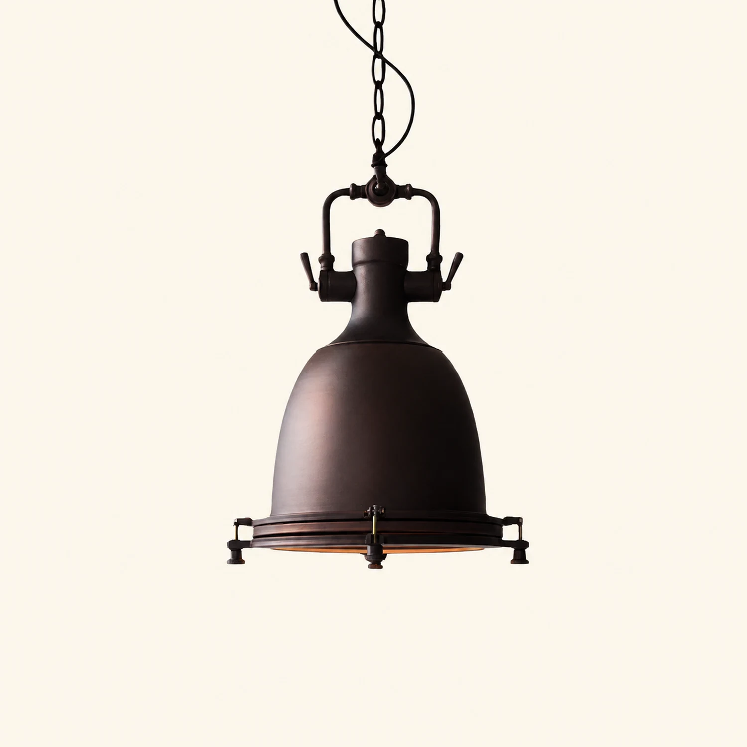 Alessio Rustic Retro Pot Black Metal Pendant Light, 2 Style - Lumpaz