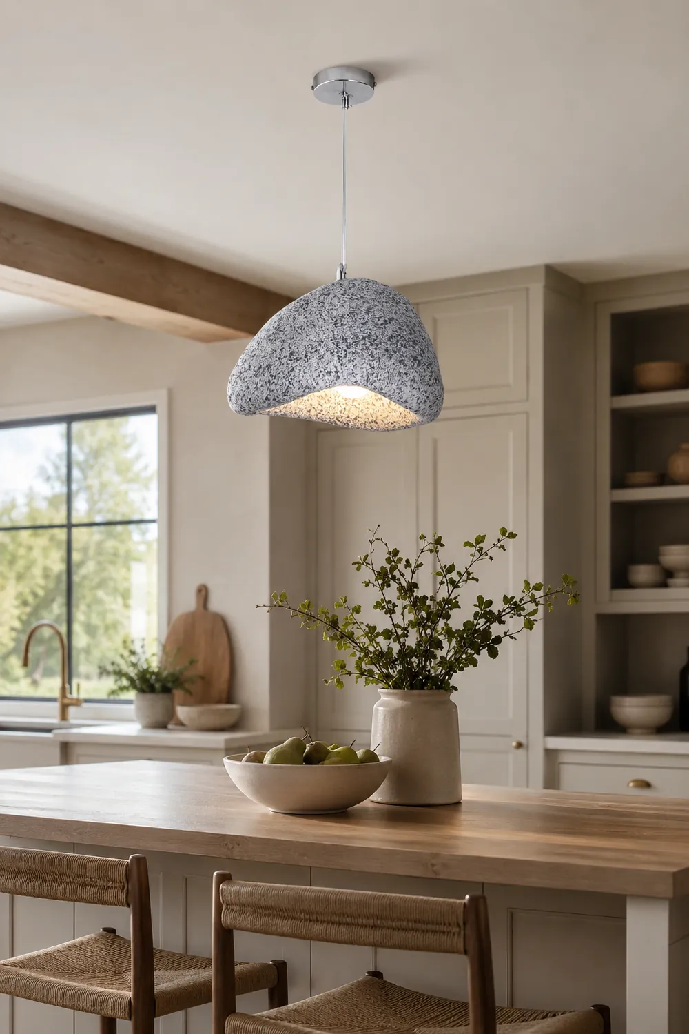 Byers Wabi Sabi Bread Shape Resin Pendant Light, Resin, 4 Color - Lumpaz