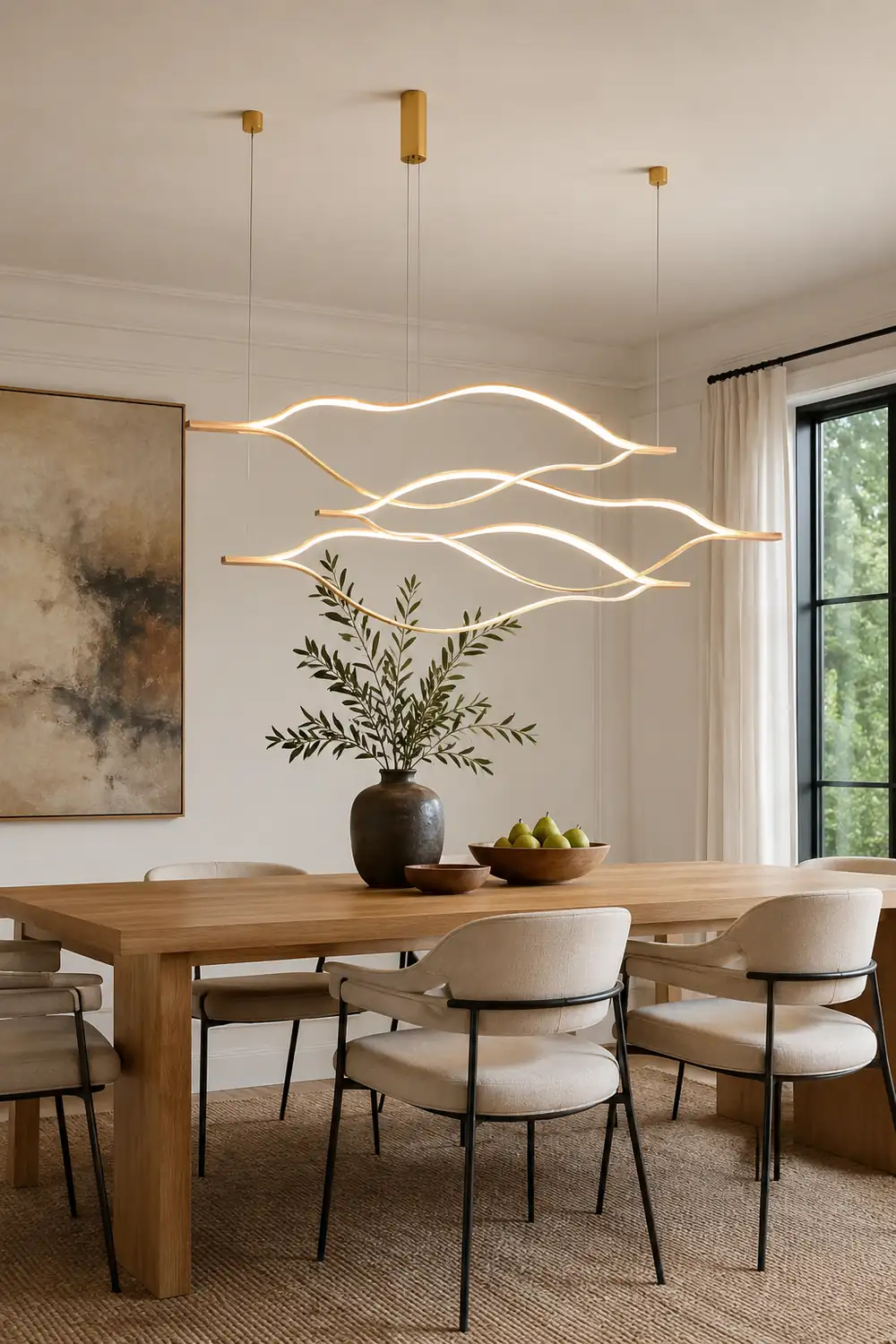 Edge Wave Pendant Light, Gold, 31.5"/39.3"/47.2" - Lumpaz