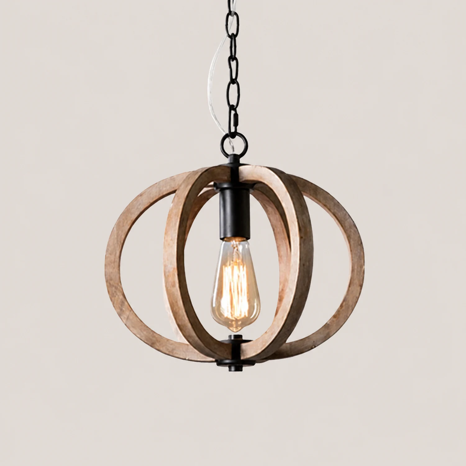 Alessio Orb/Gourd Wood Pendant Light - Lumpaz