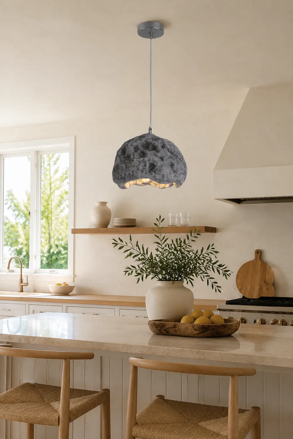 Byers Wabi Sabi Irregular Shape Resin Pendant Light, 3 Color - Lumpaz