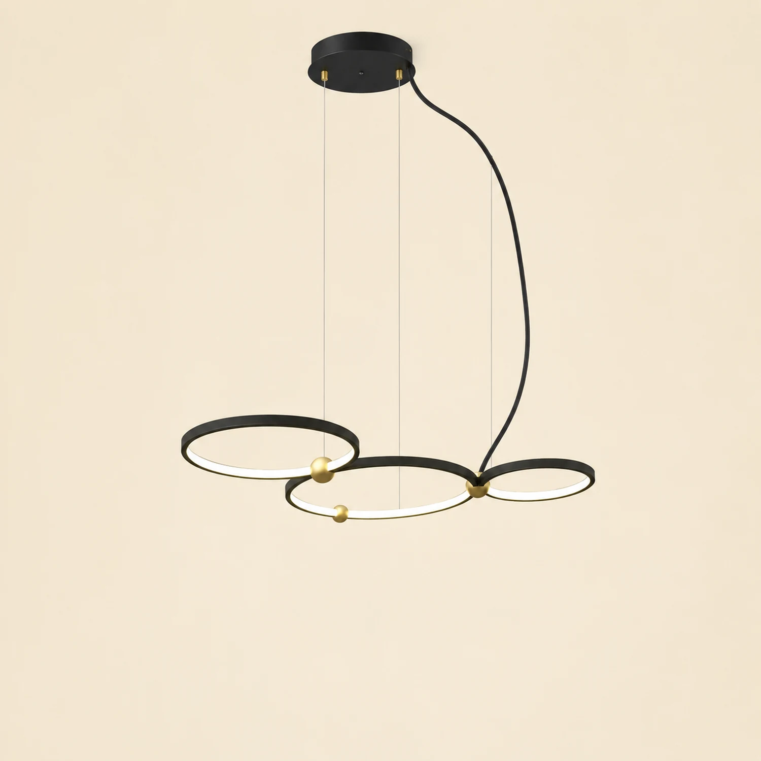 Arisha Minimalist Ring Metal Pendant Light, Black - Lumpaz
