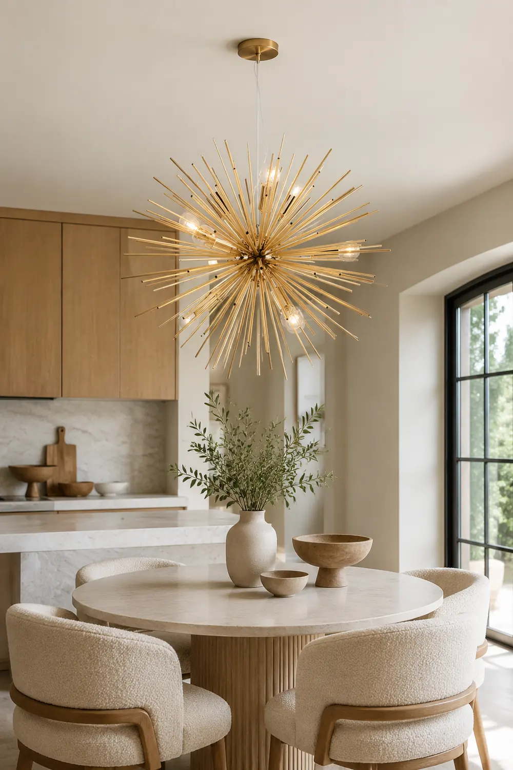 Lowry Modern Art Deco Sputnik Gold Pendant Light, Metal - Lumpaz