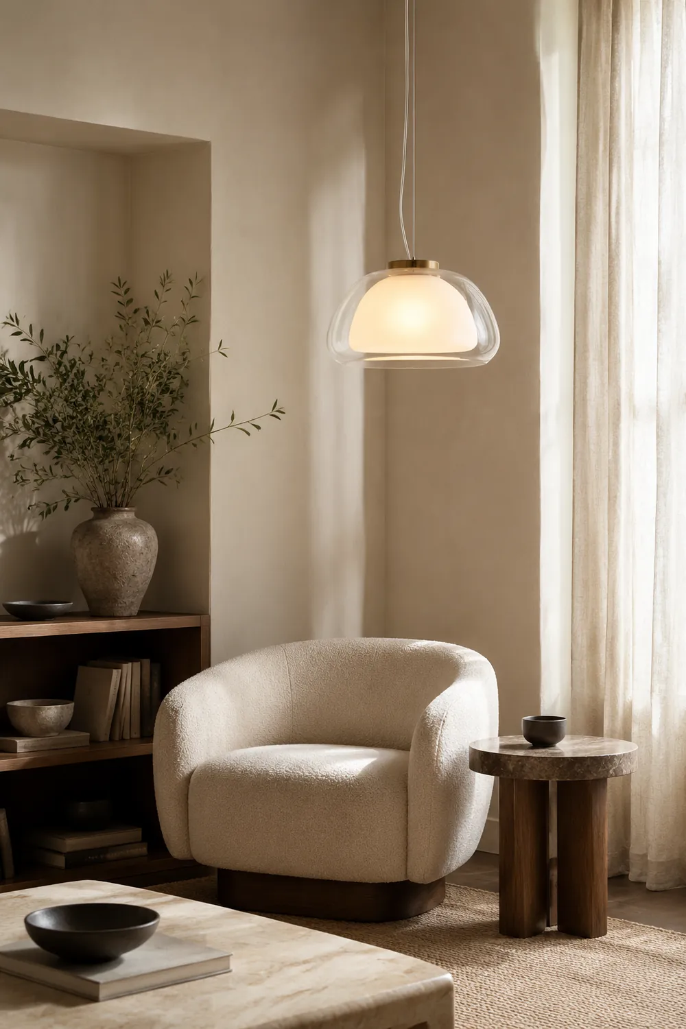 Byers Double Layer White Glass Pendant Light - Lumpaz