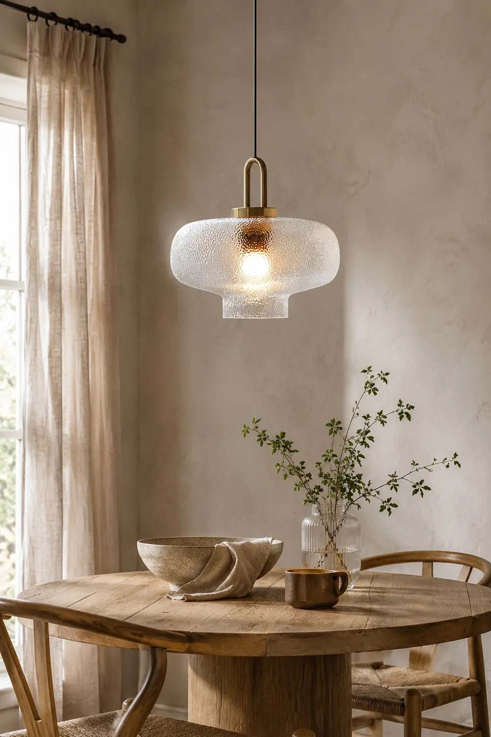 Hailie Minimalist Blown Frosted Glass Pendant Light, Gold - Lumpaz