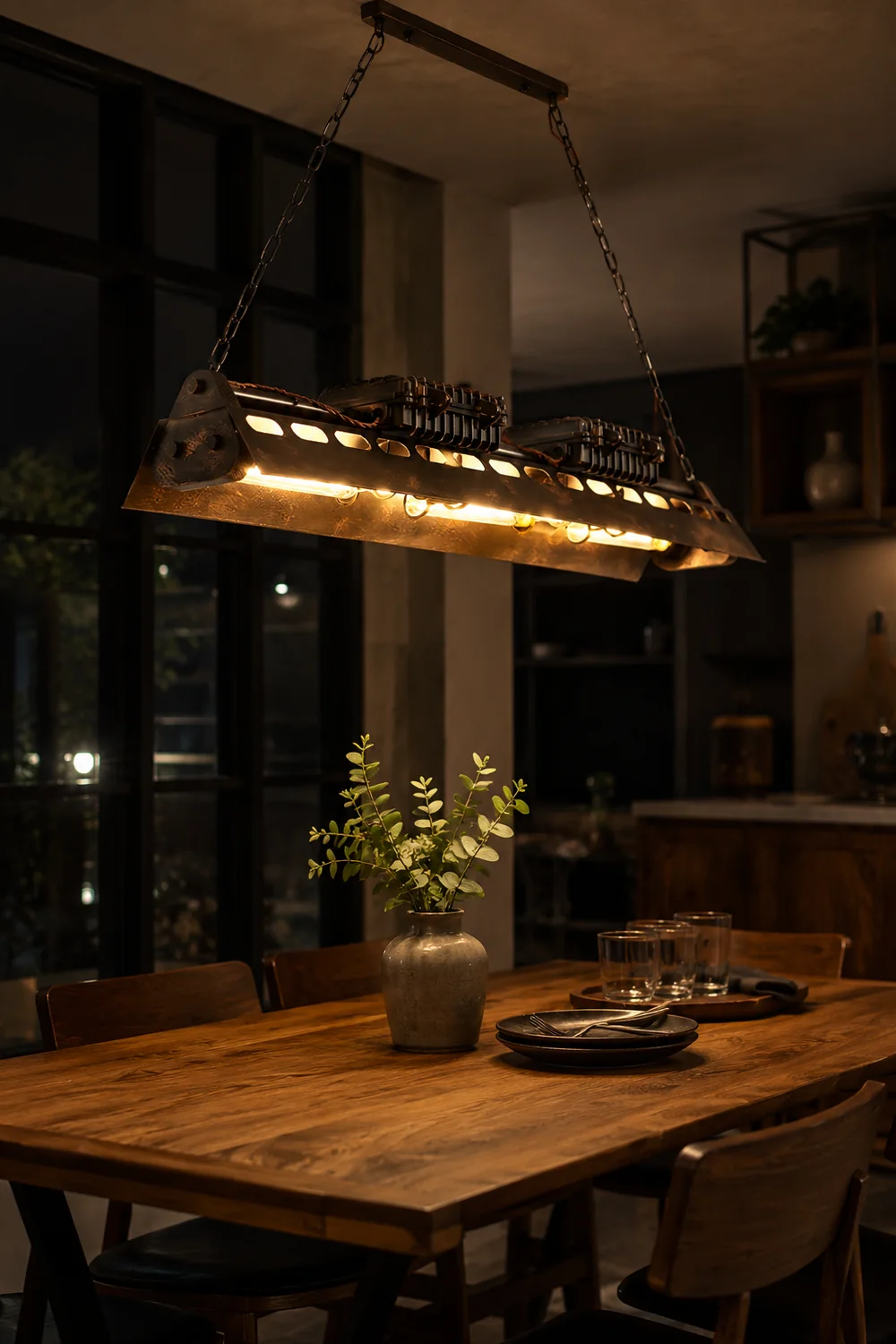 Cooley Industrial Metal Pendant Light Restaurant, Rust - Lumpaz