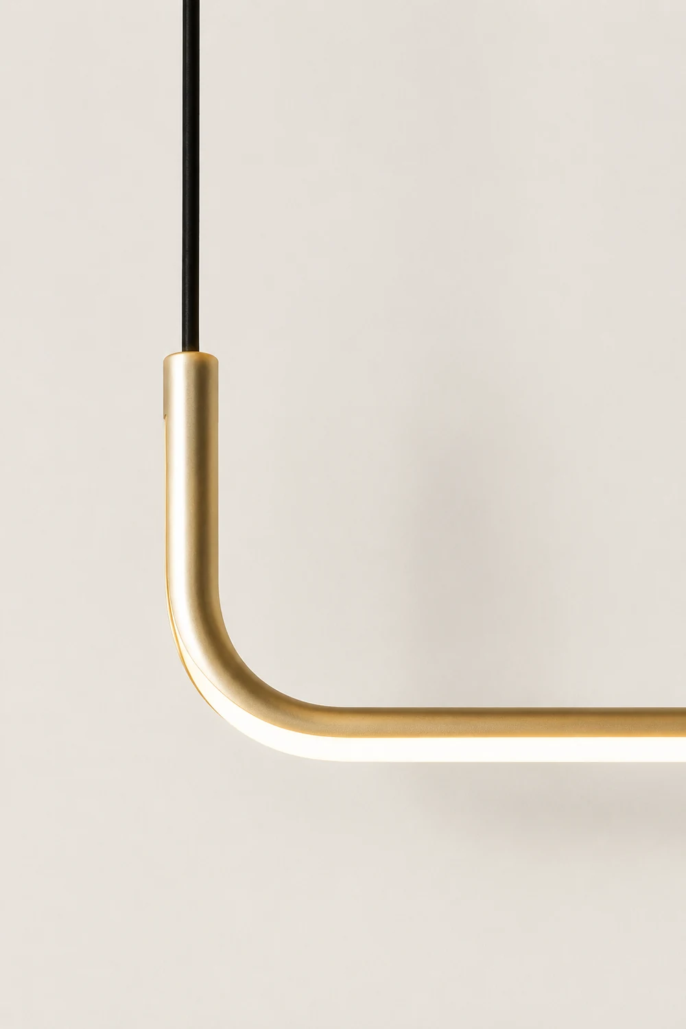 Edge Modern Linear Pendant Light Double Frame, Black/Gold - Lumpaz