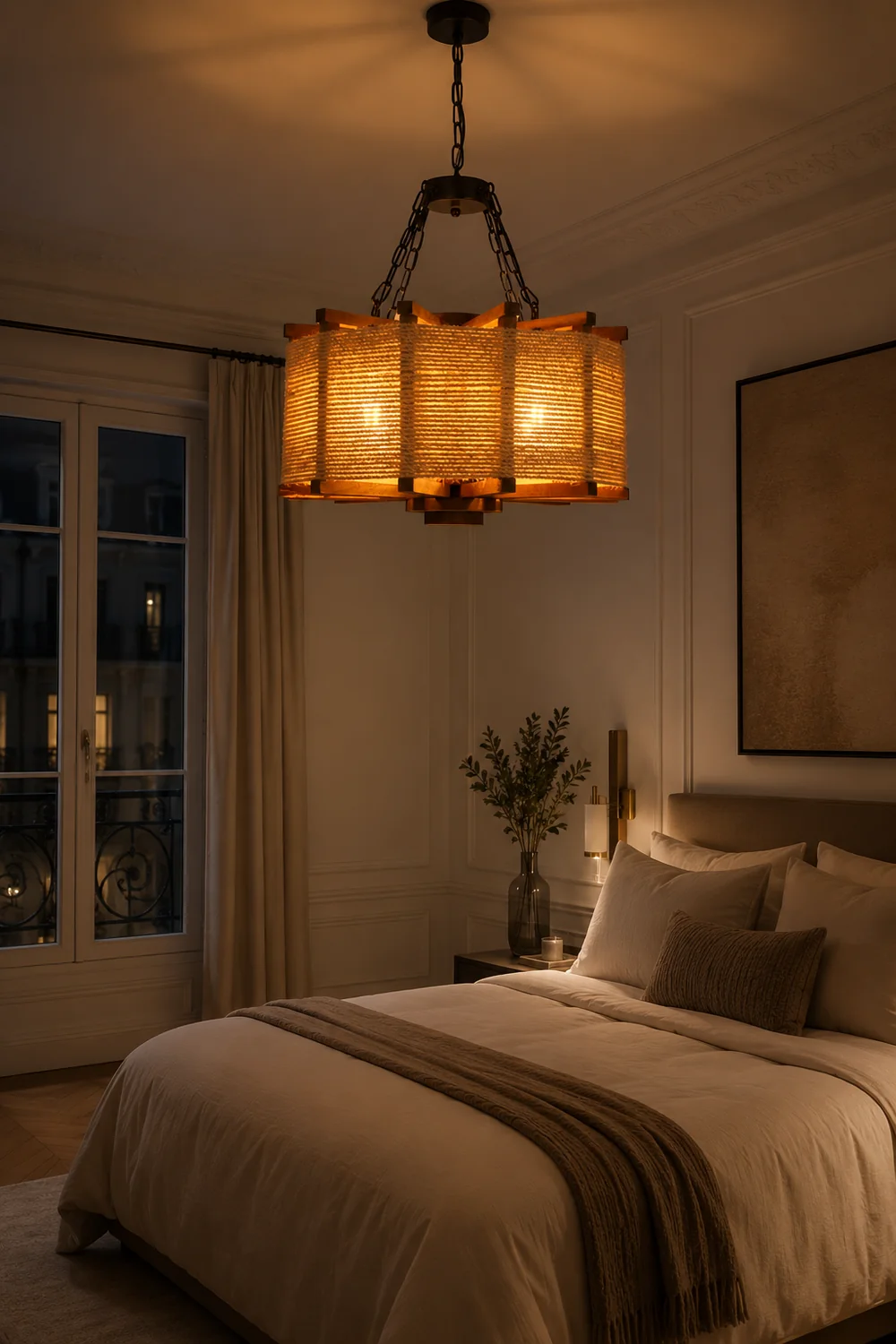 Austin Retro Cylindrical Metal/Wood Pendant Light - Lumpaz
