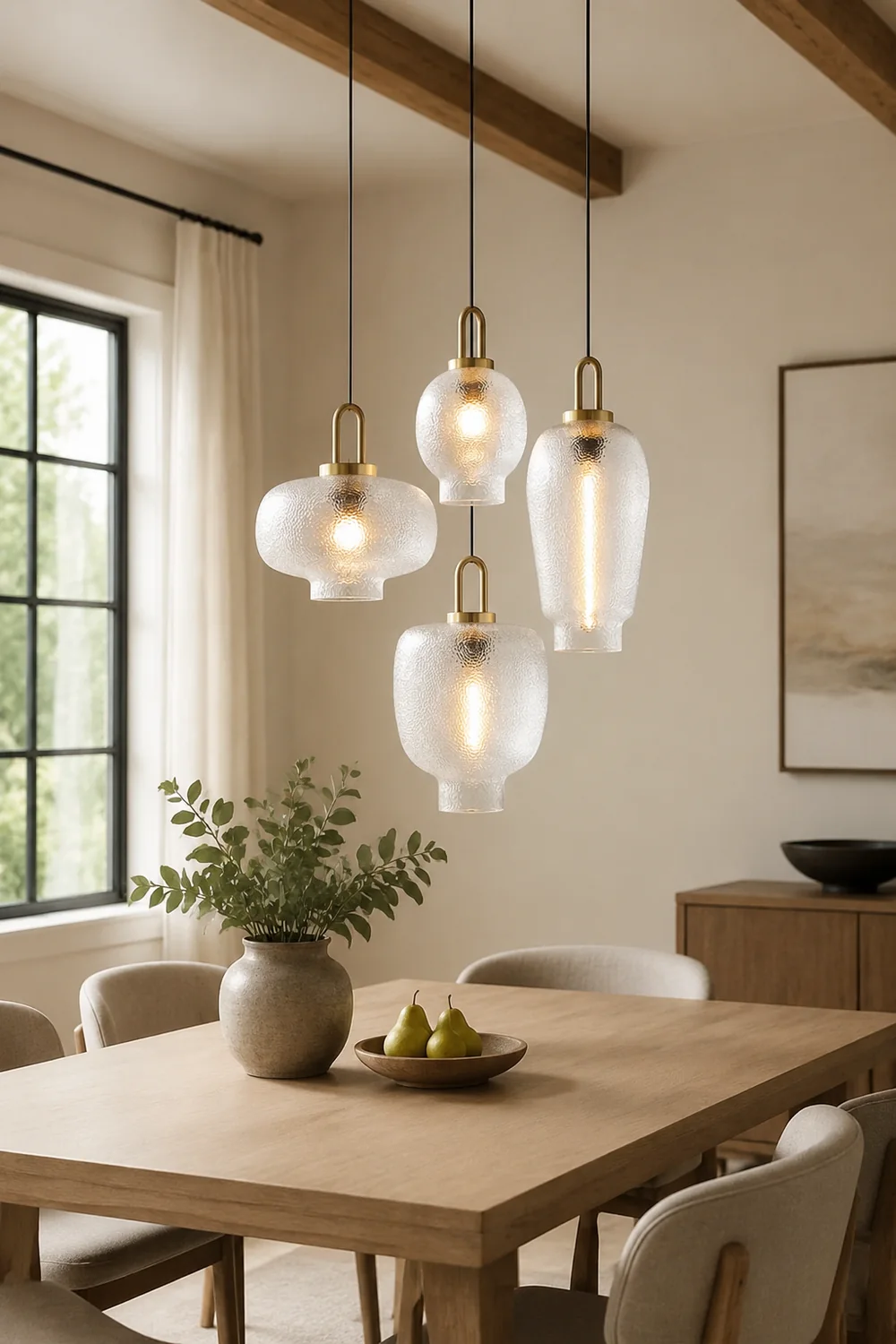 Hailie Minimalist Blown Frosted Glass Pendant Light, Gold - Lumpaz