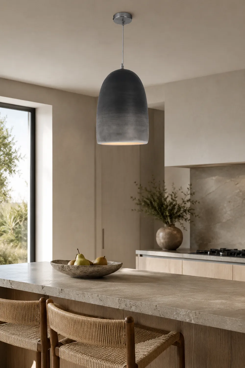 Zaid Rock Art Deco Pendant Light, 3 Color - Lumpaz