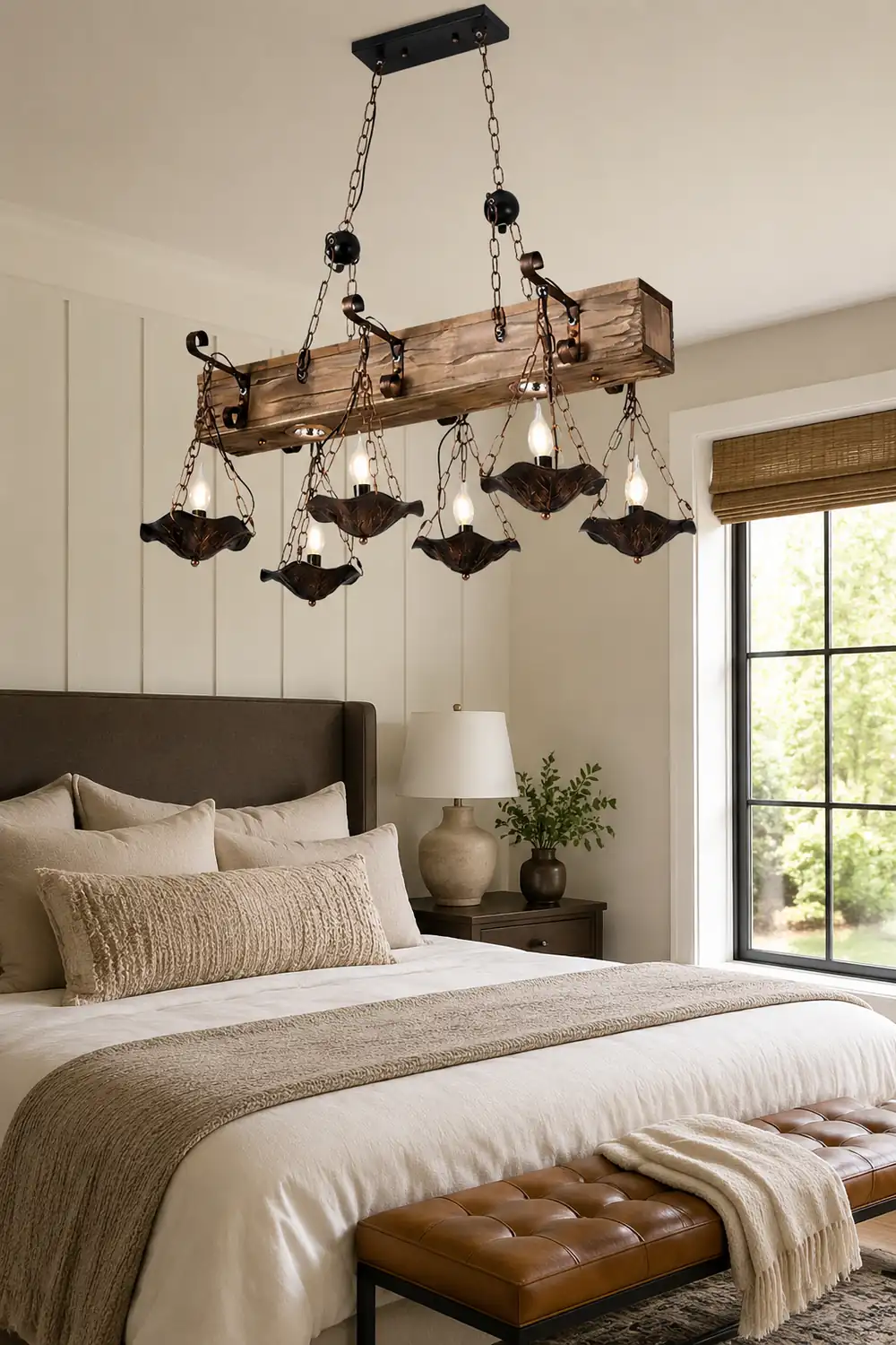 Austin Industrial Metal/Wood Pendant Light, Bronze - Lumpaz