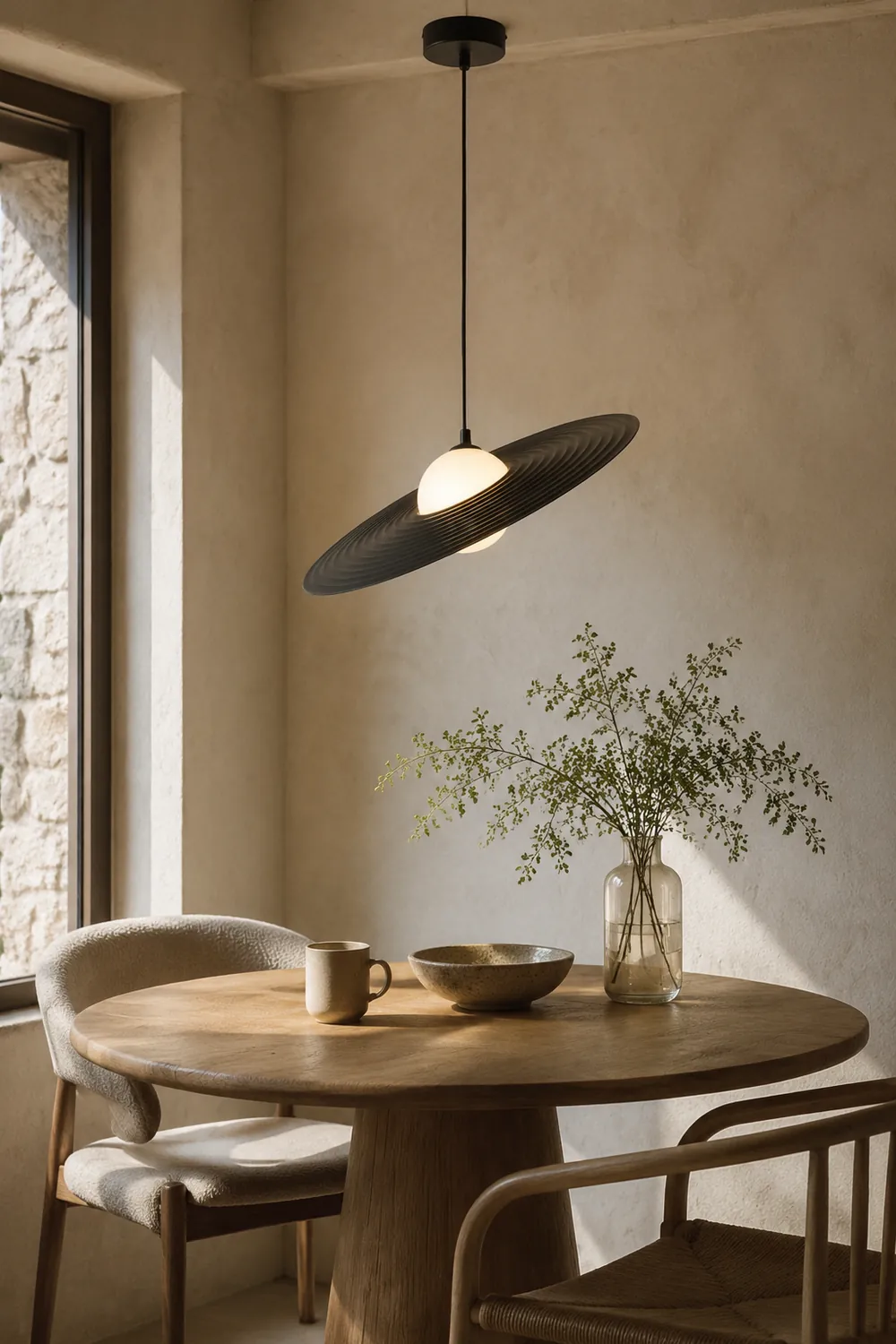 Cairns Minimalist Star Ring Metal Pendant Light,Black/White - Lumpaz