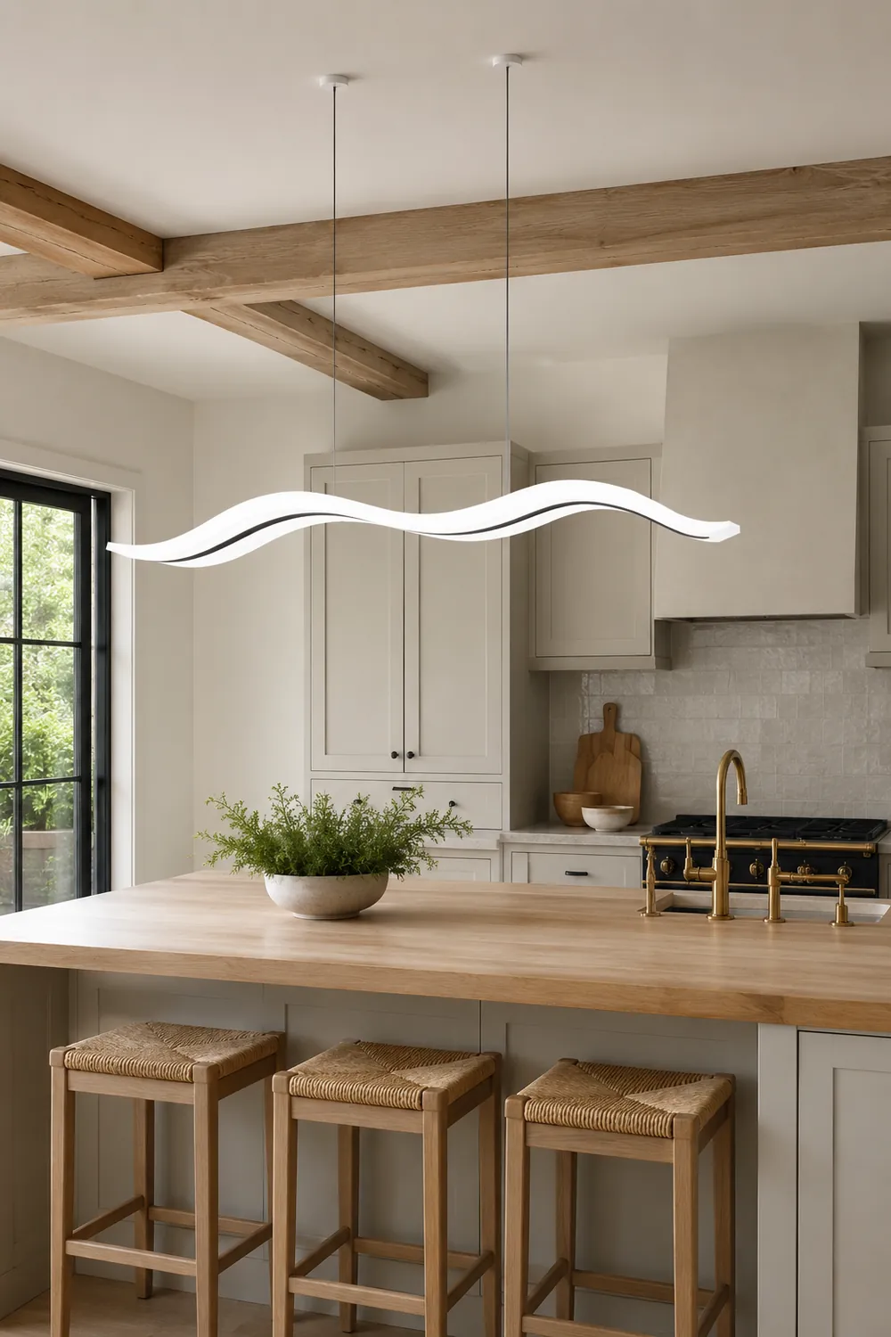 Minimalist Wave Wavy Pendant Light, 38.5" - Lumpaz