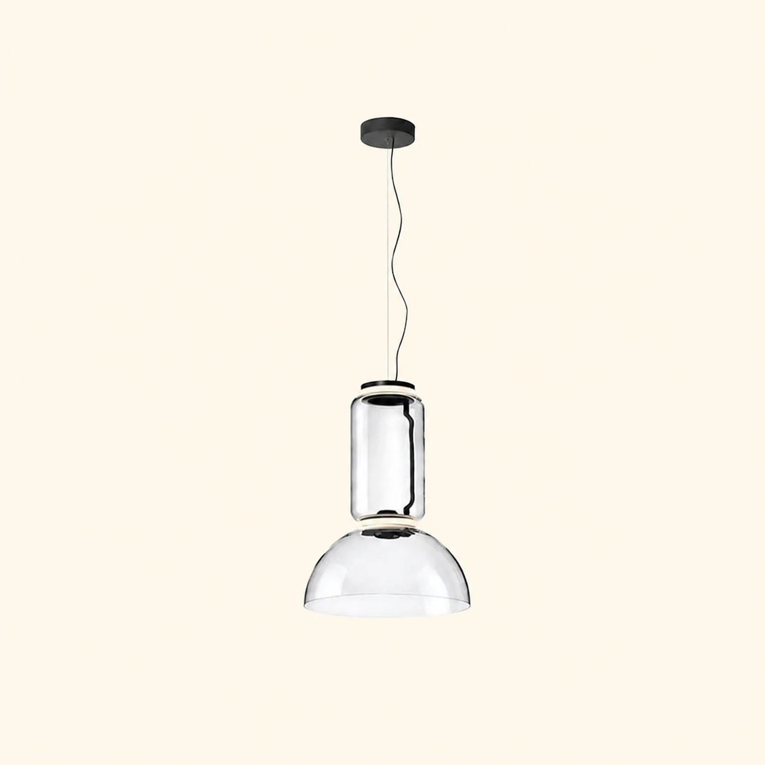 Hailie Minimalist Combination Glass Pendant Light, Clear - Lumpaz