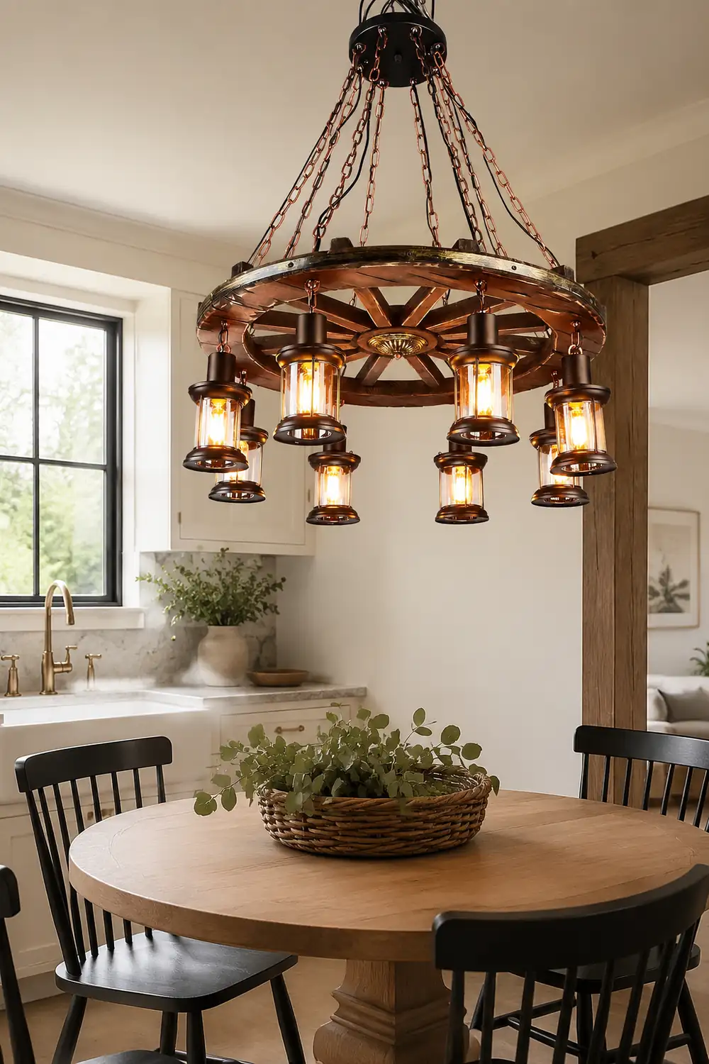 Austin Vintage Rudder Metal/Wood Pendant Light, Walnut - Lumpaz