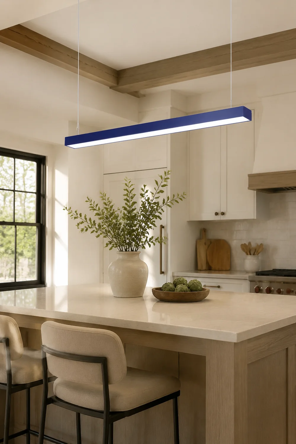 Edge Office Linear Minimalist Rectangular Pendant Light - Lumpaz