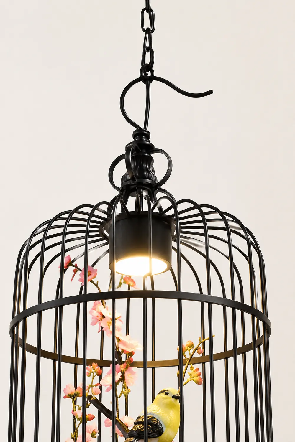 Cooley Art Deco Birdcage Metal Pendant Light, Black - Lumpaz
