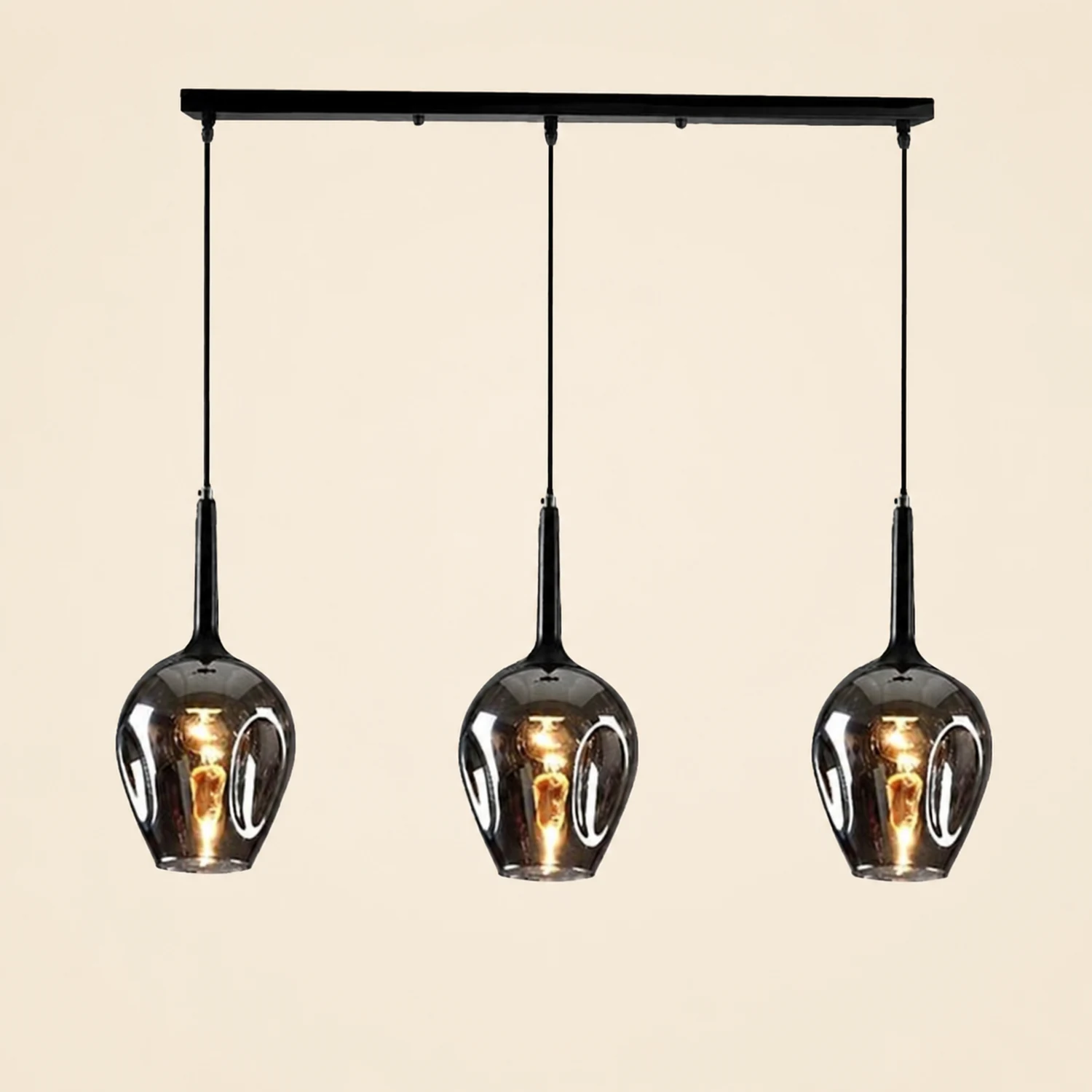 Hailie Modern Globo Glass Pendant Lignt, Clear/Amber/Blue/Gray/Smoke/Gray - Lumpaz