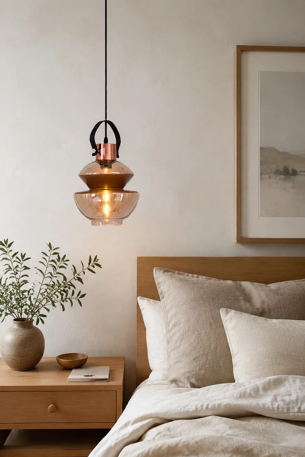 Alessio Copper Clear Glass Pendant Light - Lumpaz