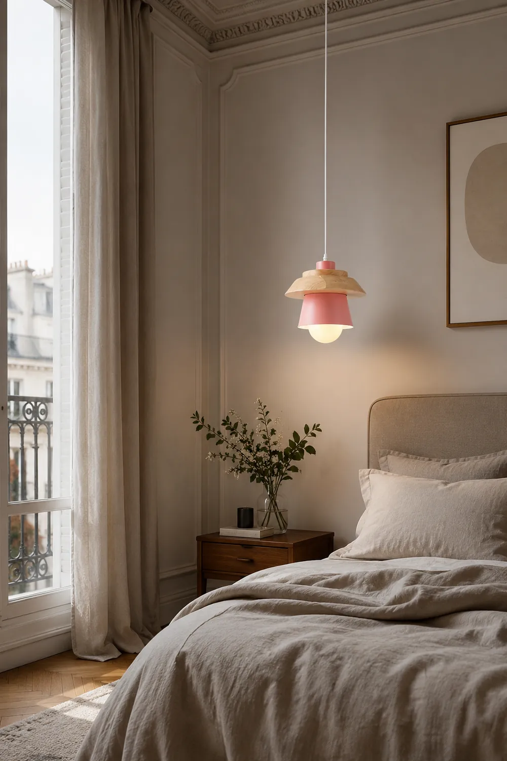 Zaid Modern Glass/Wood Pendant Light, Multi Color - Lumpaz