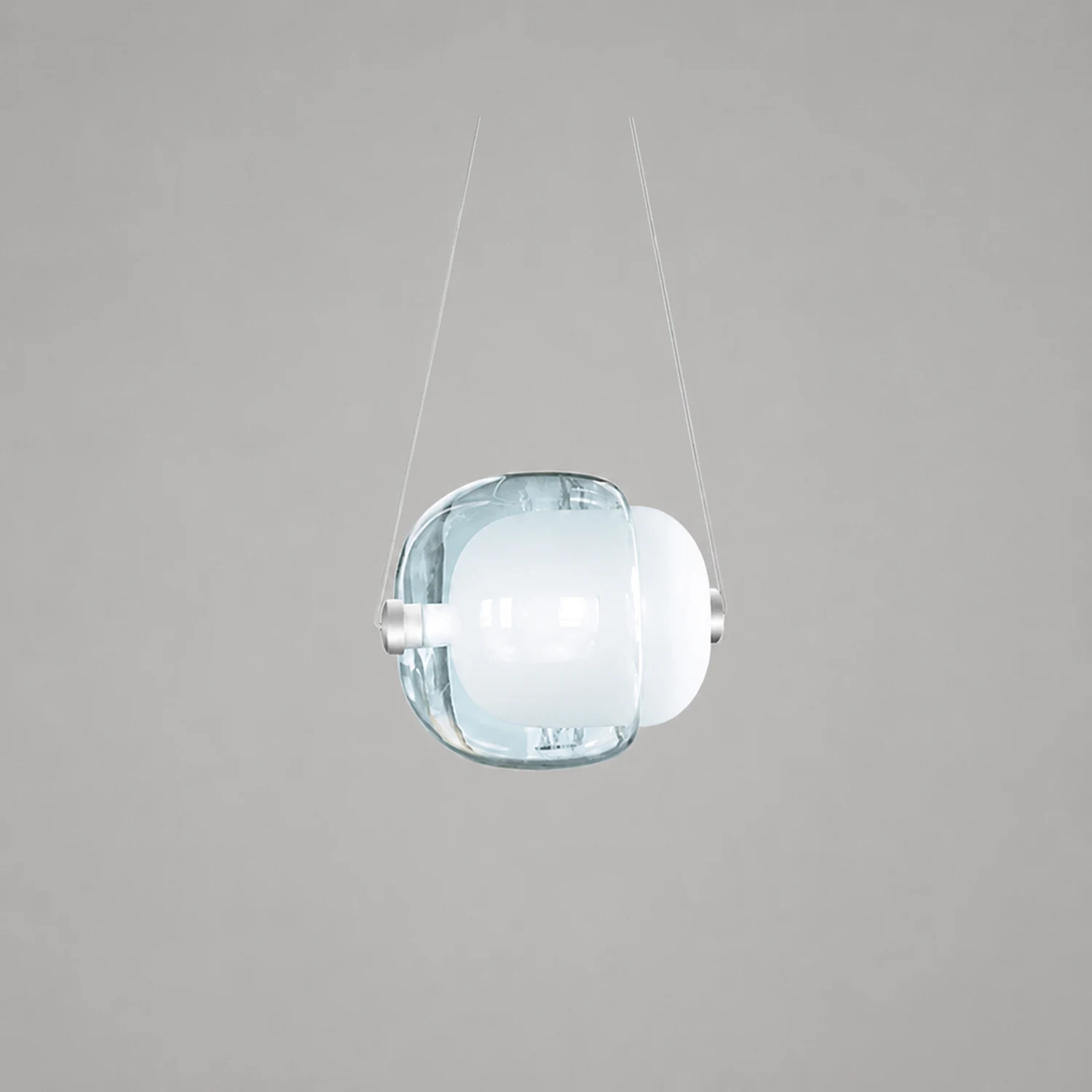 Hailie Modern Bubble Glass Pendant Light, Blue/Yellow/Pink/Smoky Gray/White/Clear - Lumpaz