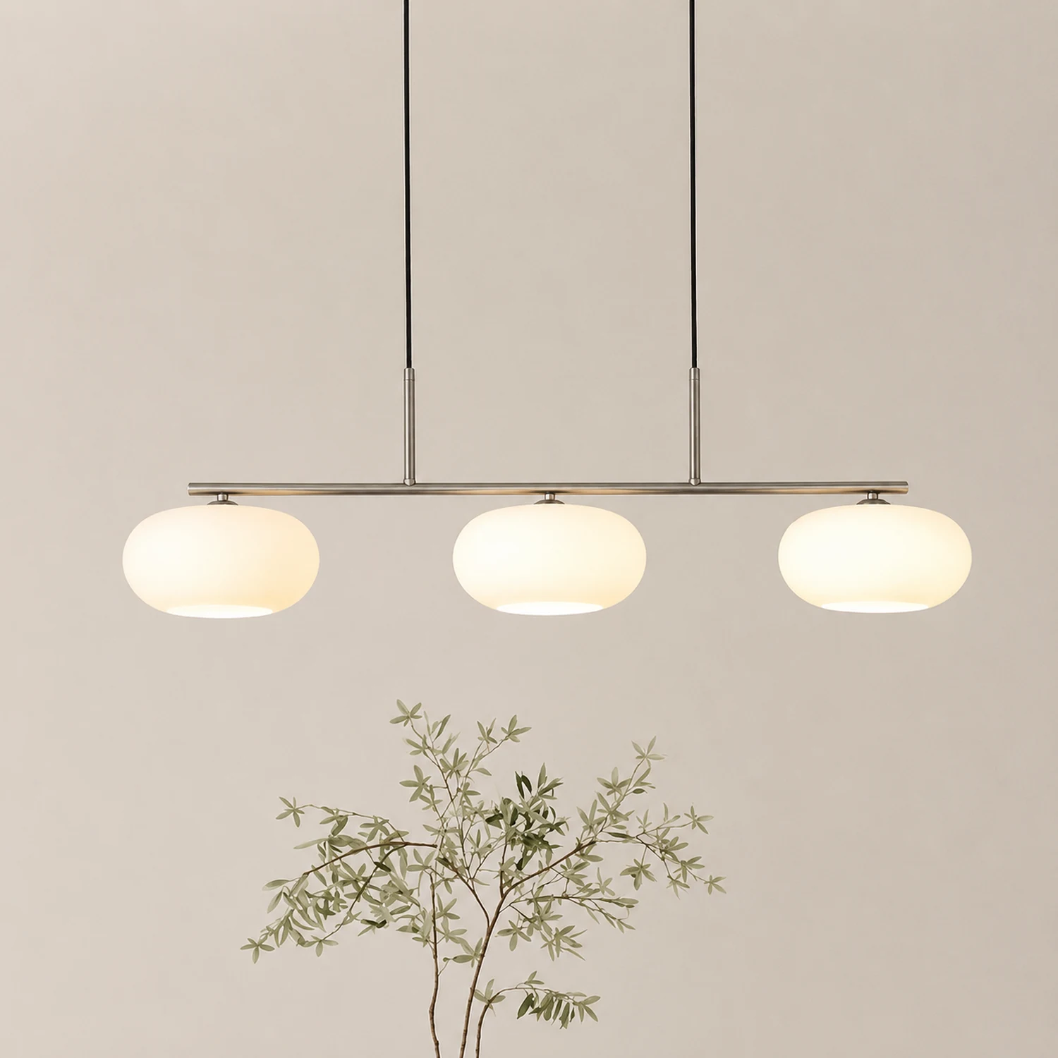Hailie Cream Cluster Pendant Light, 3 Heads - Lumpaz