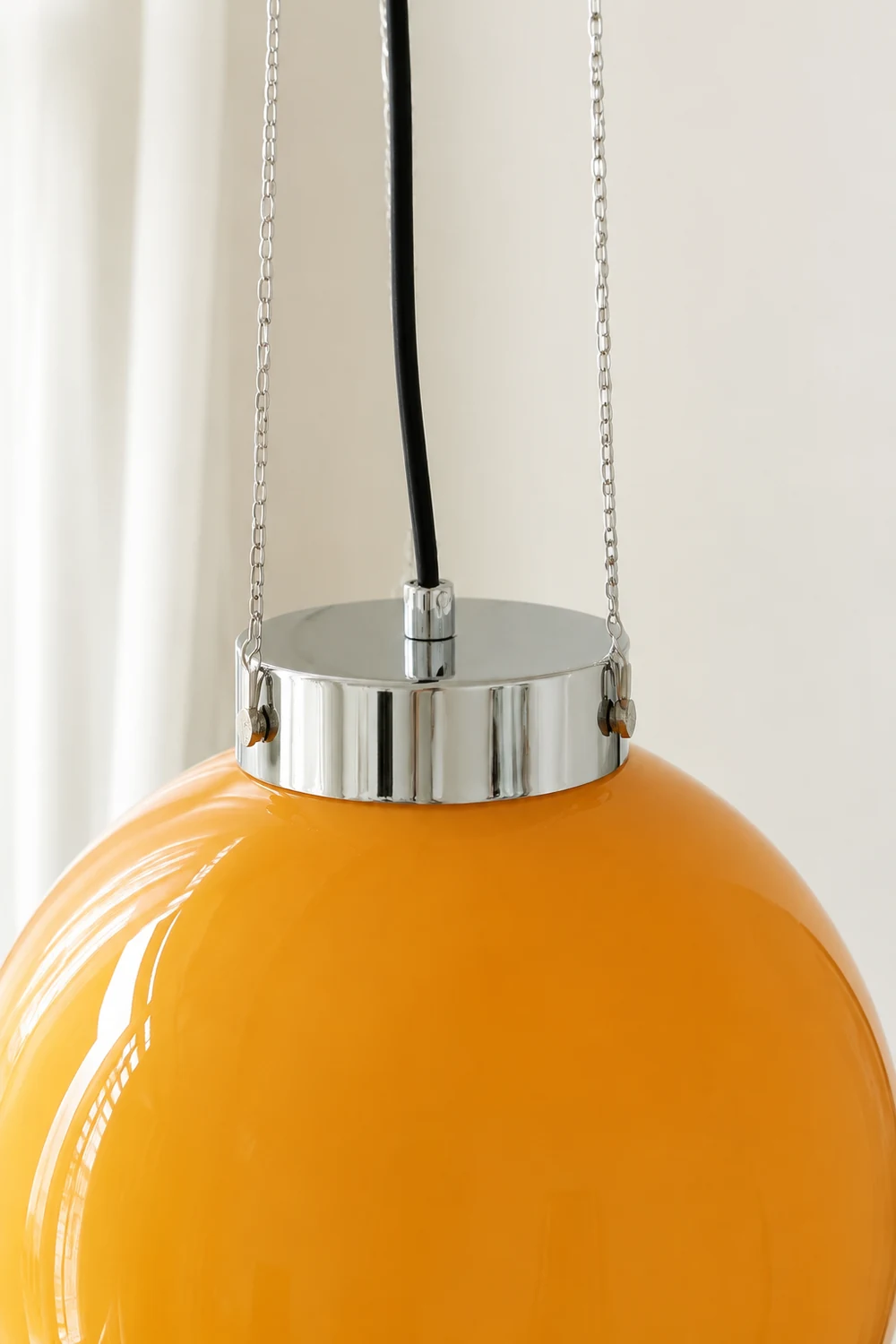 Hailie Yellow Ball Pendant Light, Metal & Glass, 9.8" - Lumpaz