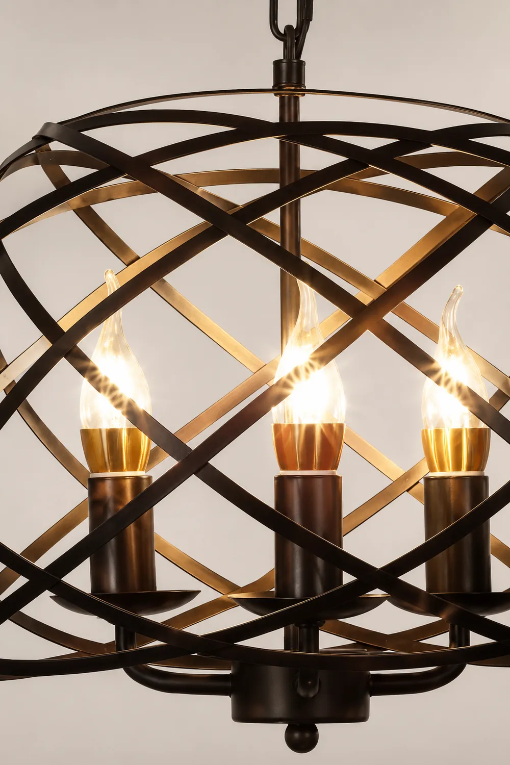 Alessio Vintage Retro Stylish Open Cage Candle Chandelier - Lumpaz